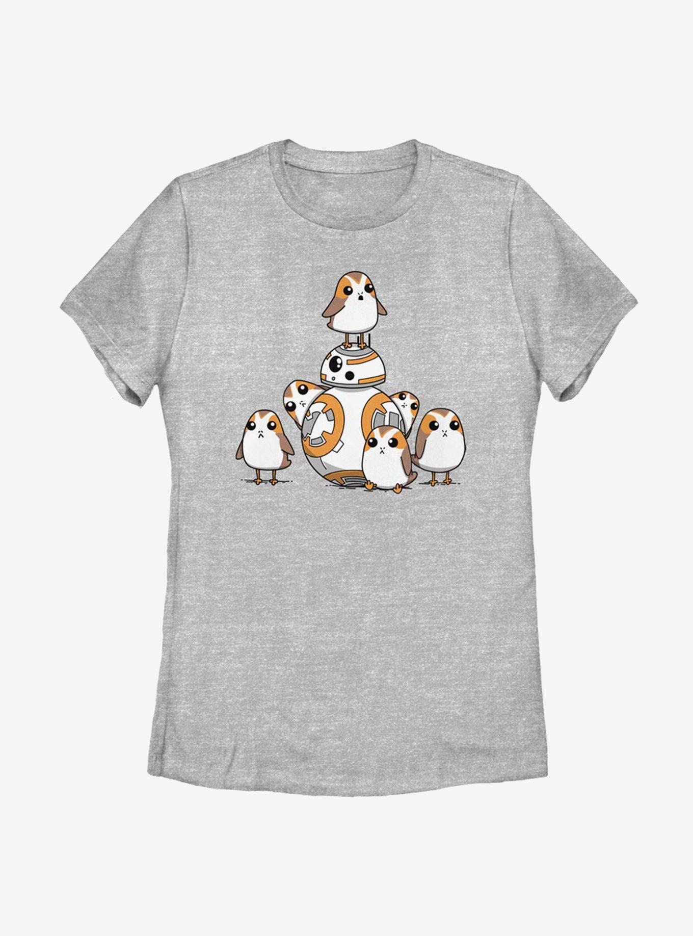 Star Wars Episode VIII: The Last Jedi BB-8 And Porgs Womens T-Shirt, ATH HTR, hi-res