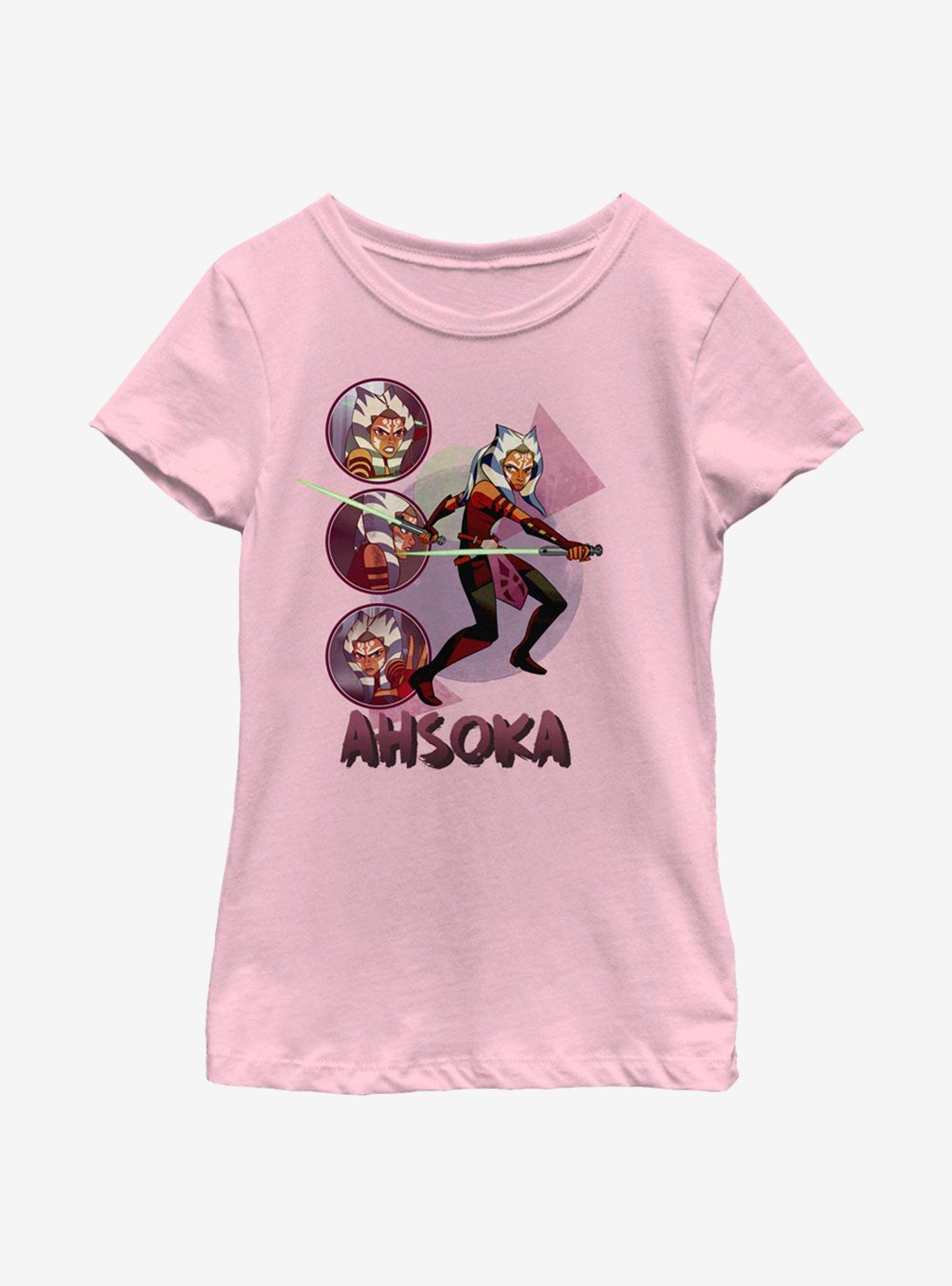 Star Wars: Forces Of Destiny Ahsoka Circles Youth Girls T-Shirt, PINK, hi-res