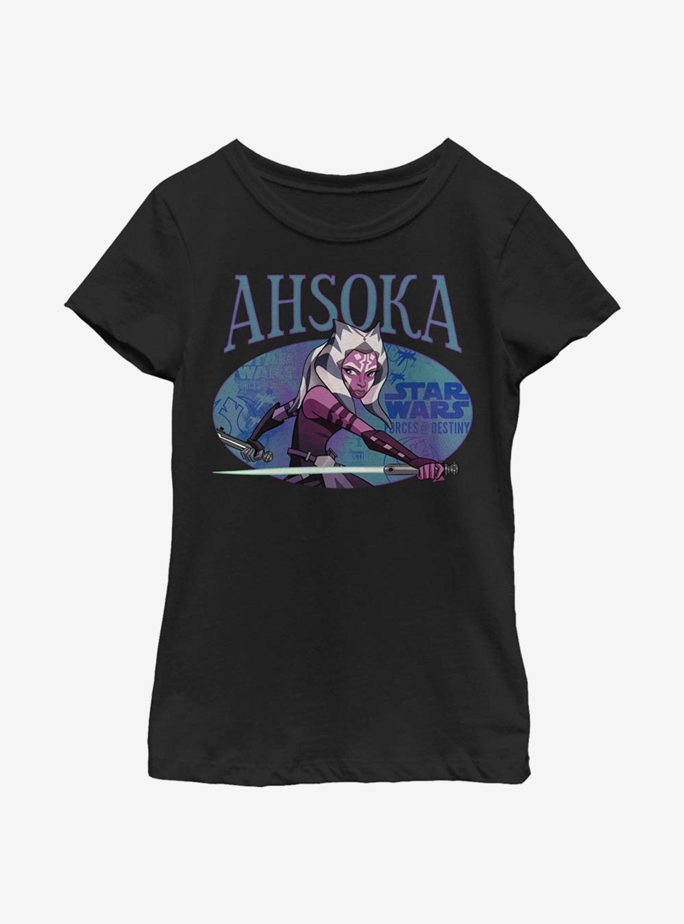 Star Wars: Forces Of Destiny Ahsoka Gaze Youth Girls T-Shirt, BLACK, hi-res