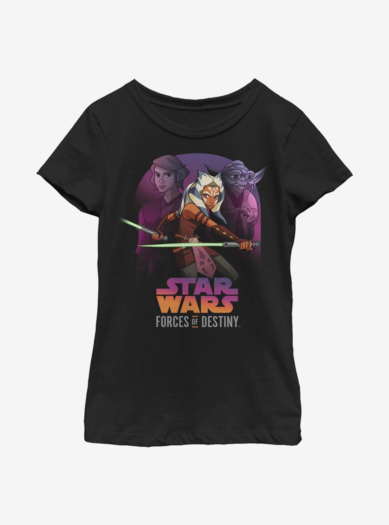 Star Wars: Forces Of Destiny Ahsoka Masters Youth Girls T-Shirt, BLACK, hi-res