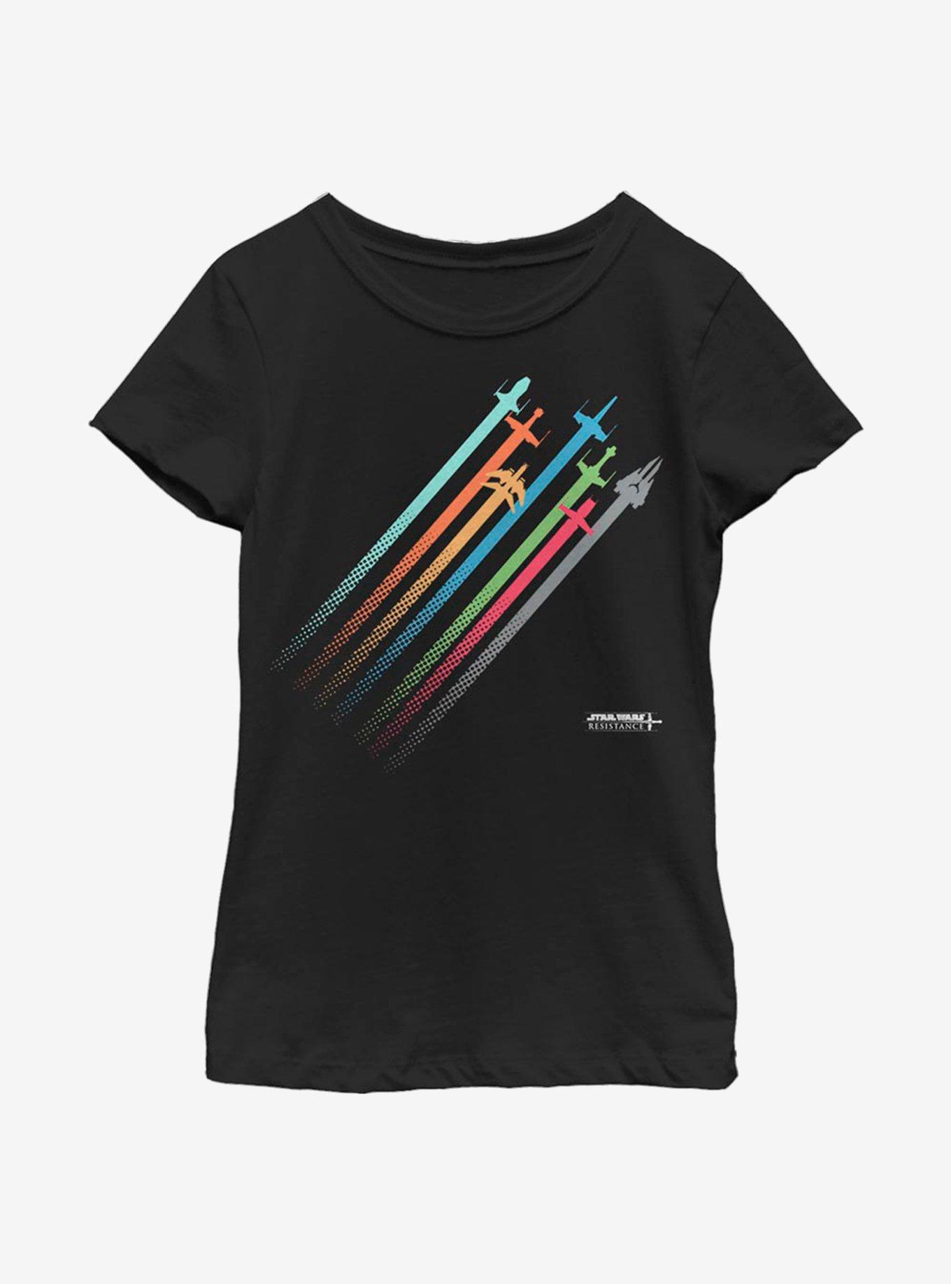 Star Wars Plane Lines Youth Girls T-Shirt, BLACK, hi-res