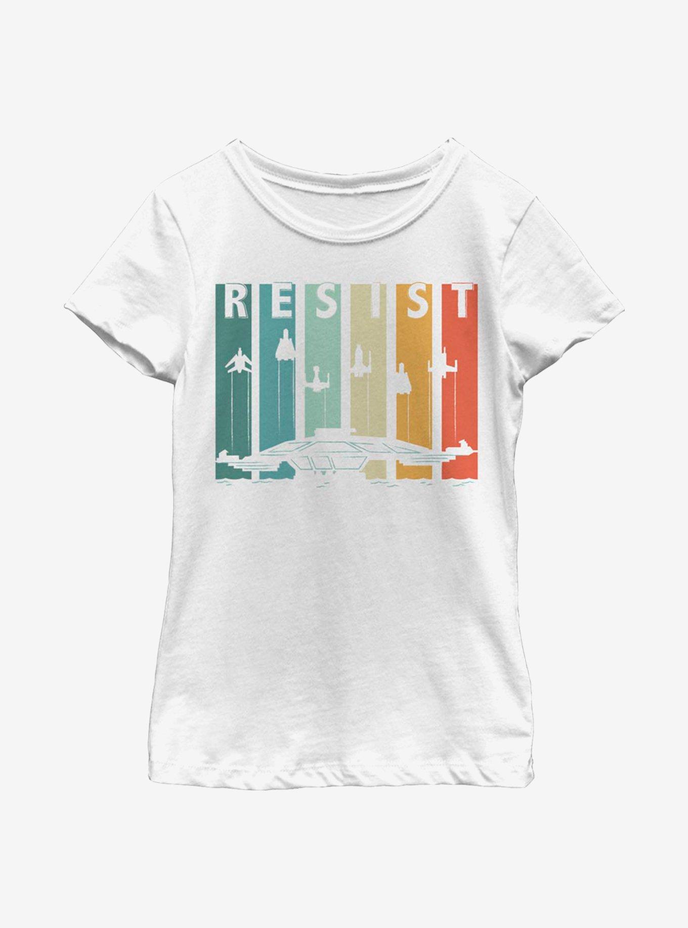 Star Wars Resist Panel Youth Girls T-Shirt, WHITE, hi-res