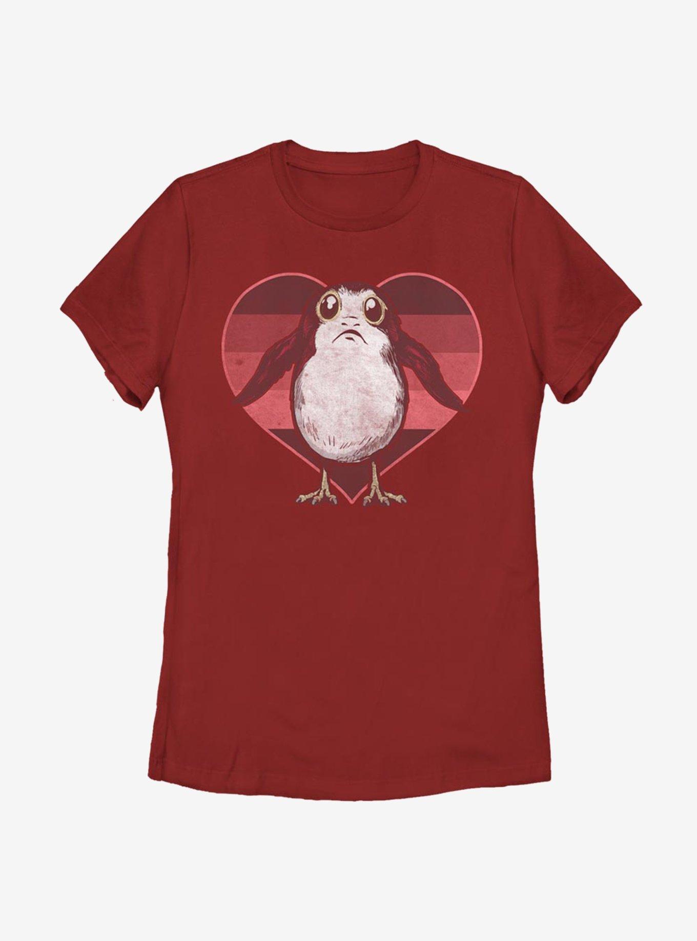 Star Wars Episode VIII: The Last Jedi Porg Heart Womens T-Shirt, RED, hi-res