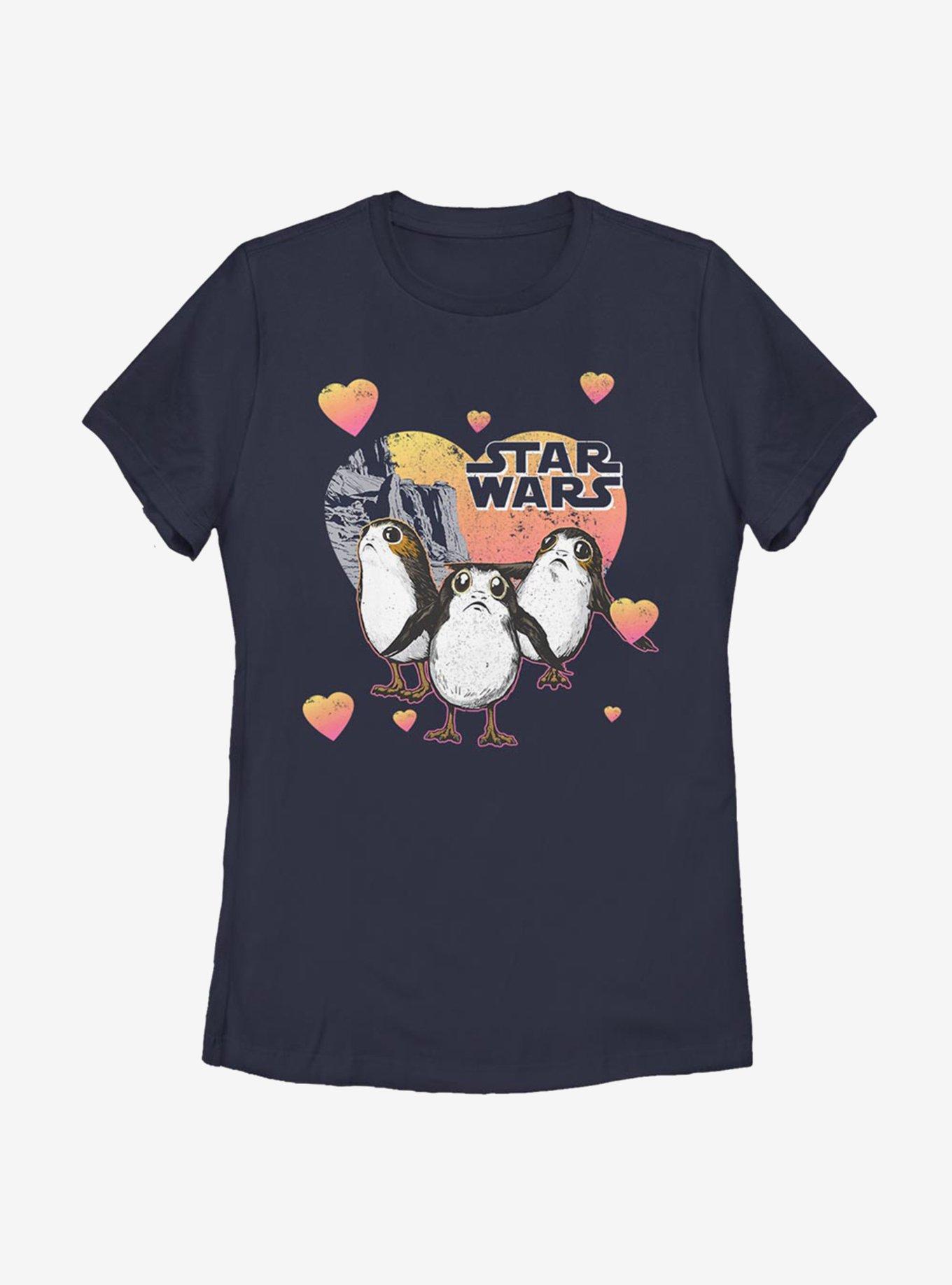 Star Wars Episode VIII: The Last Jedi Porg Hearts Womens T-Shirt, NAVY, hi-res