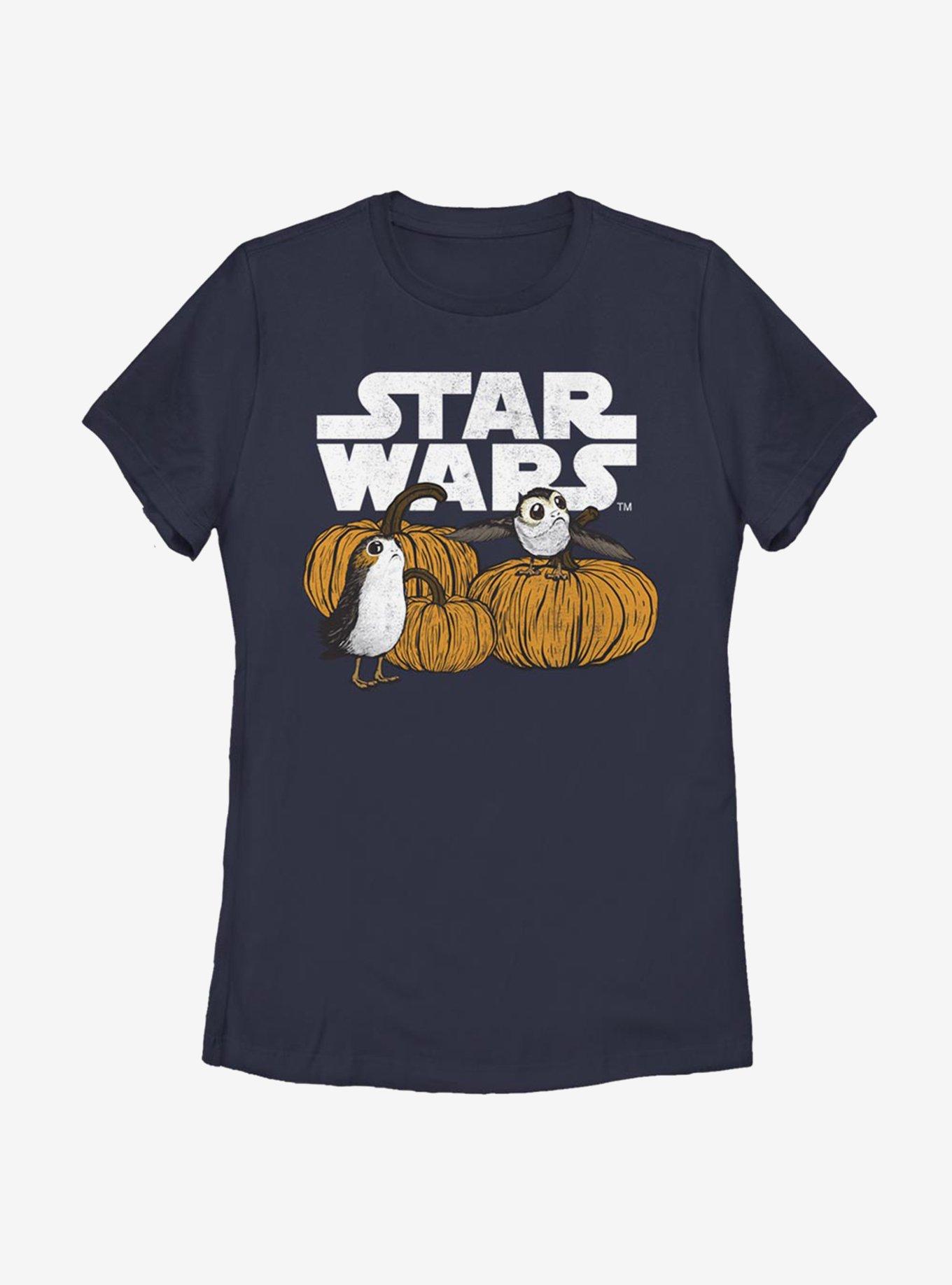 Star Wars Episode VIII: The Last Jedi Pumpkin Patch Porg Womens T-Shirt, NAVY, hi-res