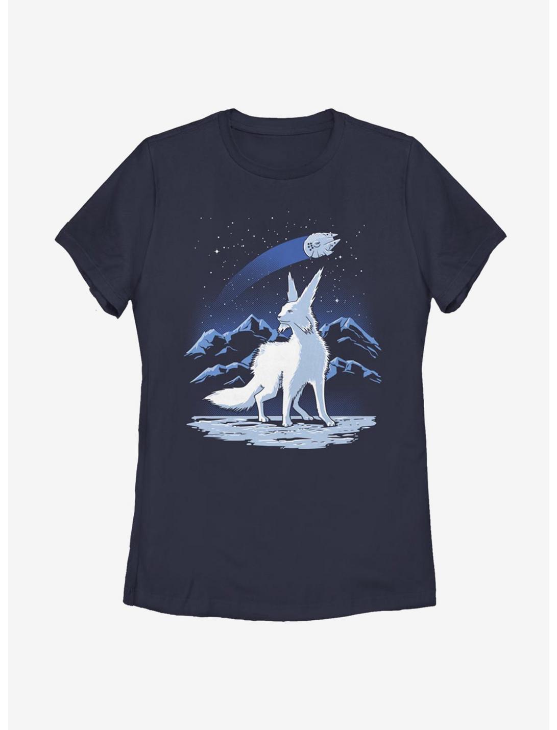 Star Wars Episode VIII: The Last Jedi Vulptex And Falcon Womens T-Shirt, NAVY, hi-res