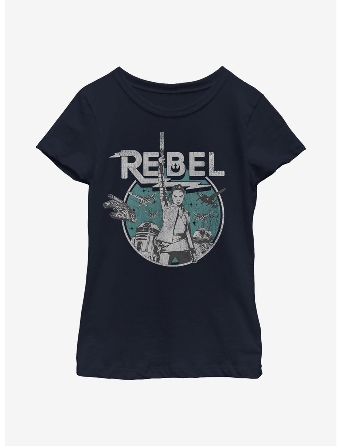 Star Wars Episode VIII: The Last Jedi Rebel Youth Girls T-Shirt, NAVY, hi-res