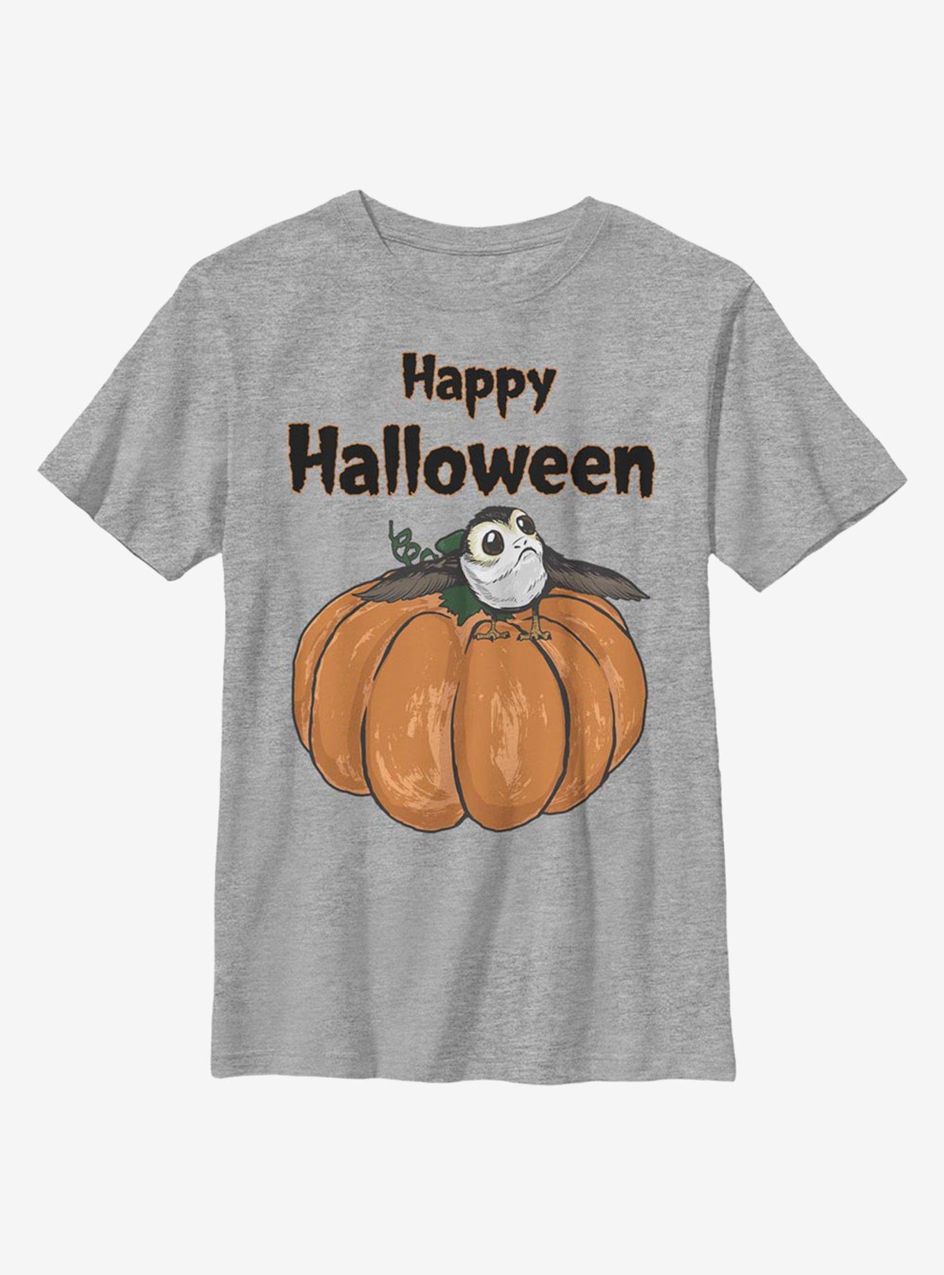 Star Wars Episode VIII: The Last Jedi Porg On A Pumpkin Youth T-Shirt, ATH HTR, hi-res