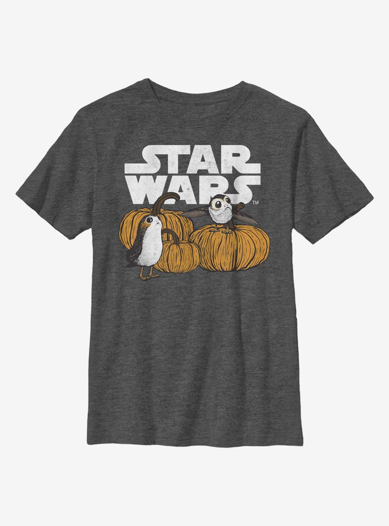 Star Wars Episode VIII: The Last Jedi Pumpkin Patch Porg Youth T-Shirt, CHAR HTR, hi-res