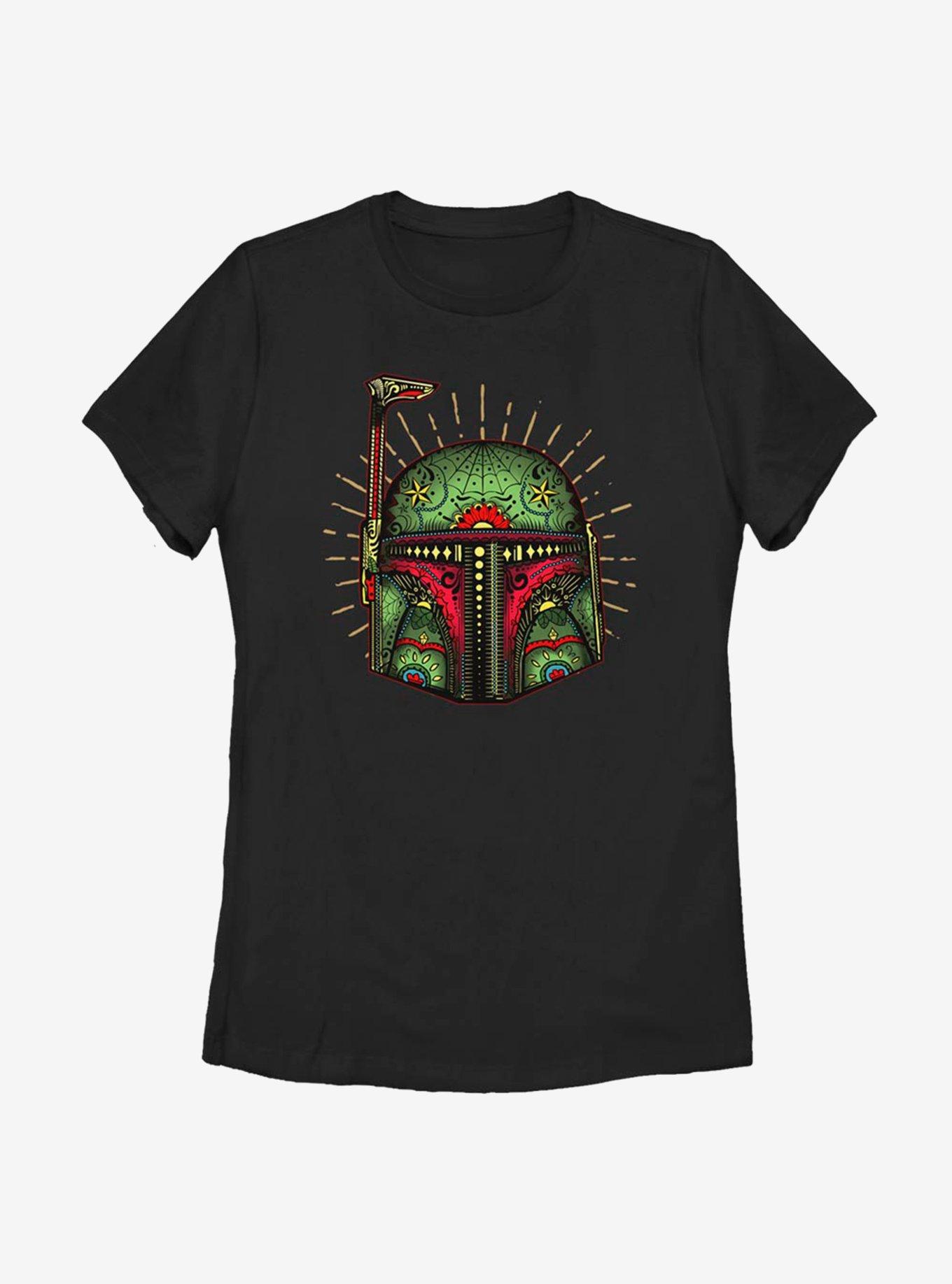 Star Wars Boba Sugar Skull Womens T-Shirt, , hi-res