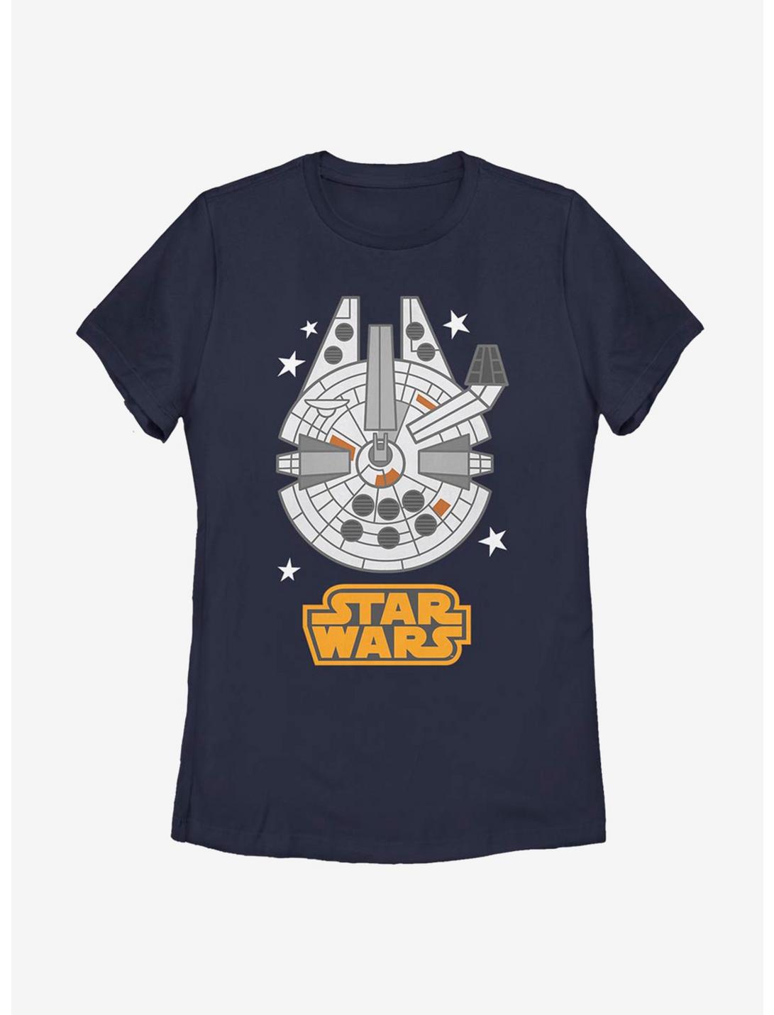 Star Wars Falcon Emoji Womens T-Shirt, NAVY, hi-res