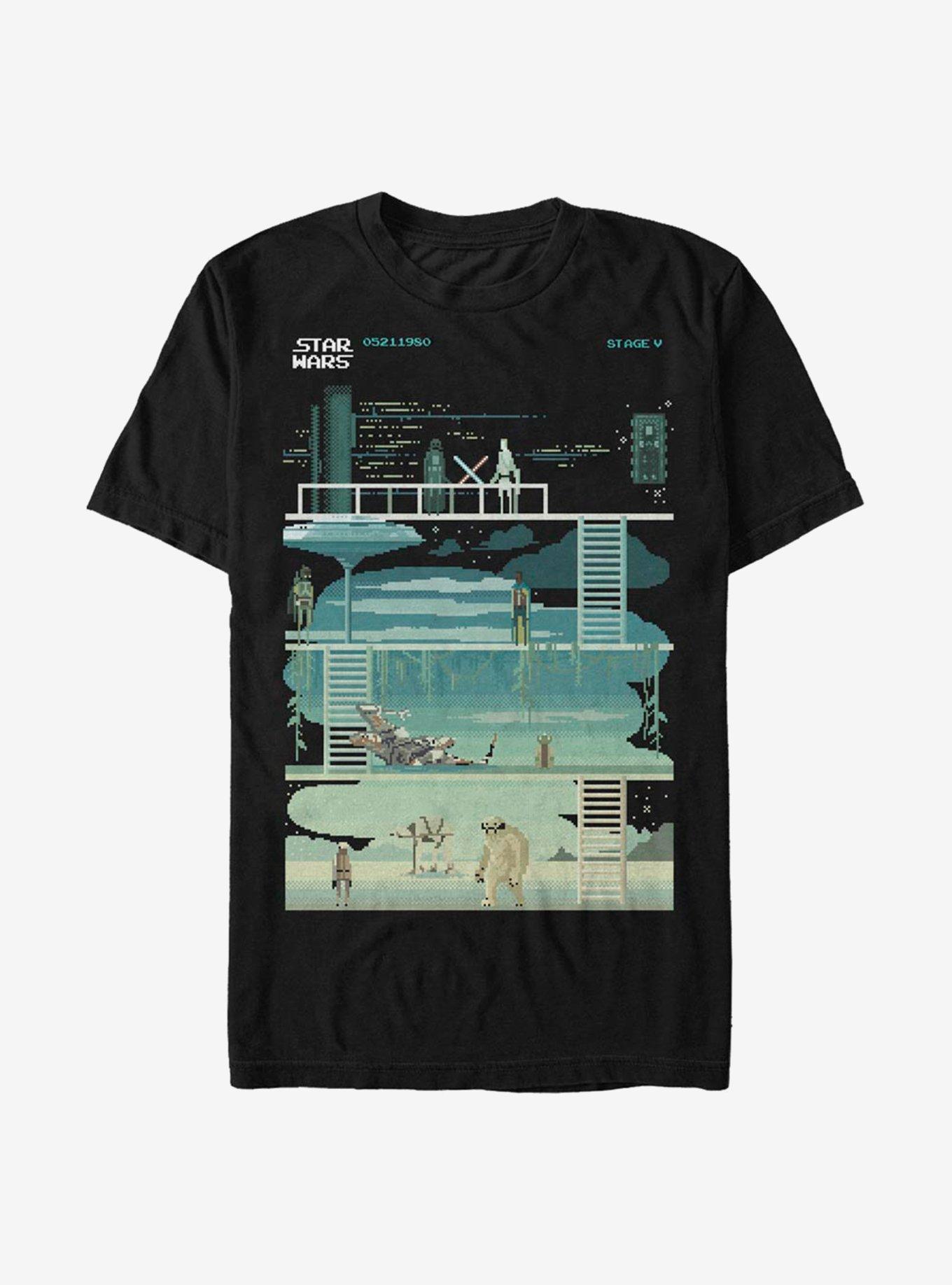 Star Wars The Empire Strikes Back 8 Bit T-Shirt, BLACK, hi-res