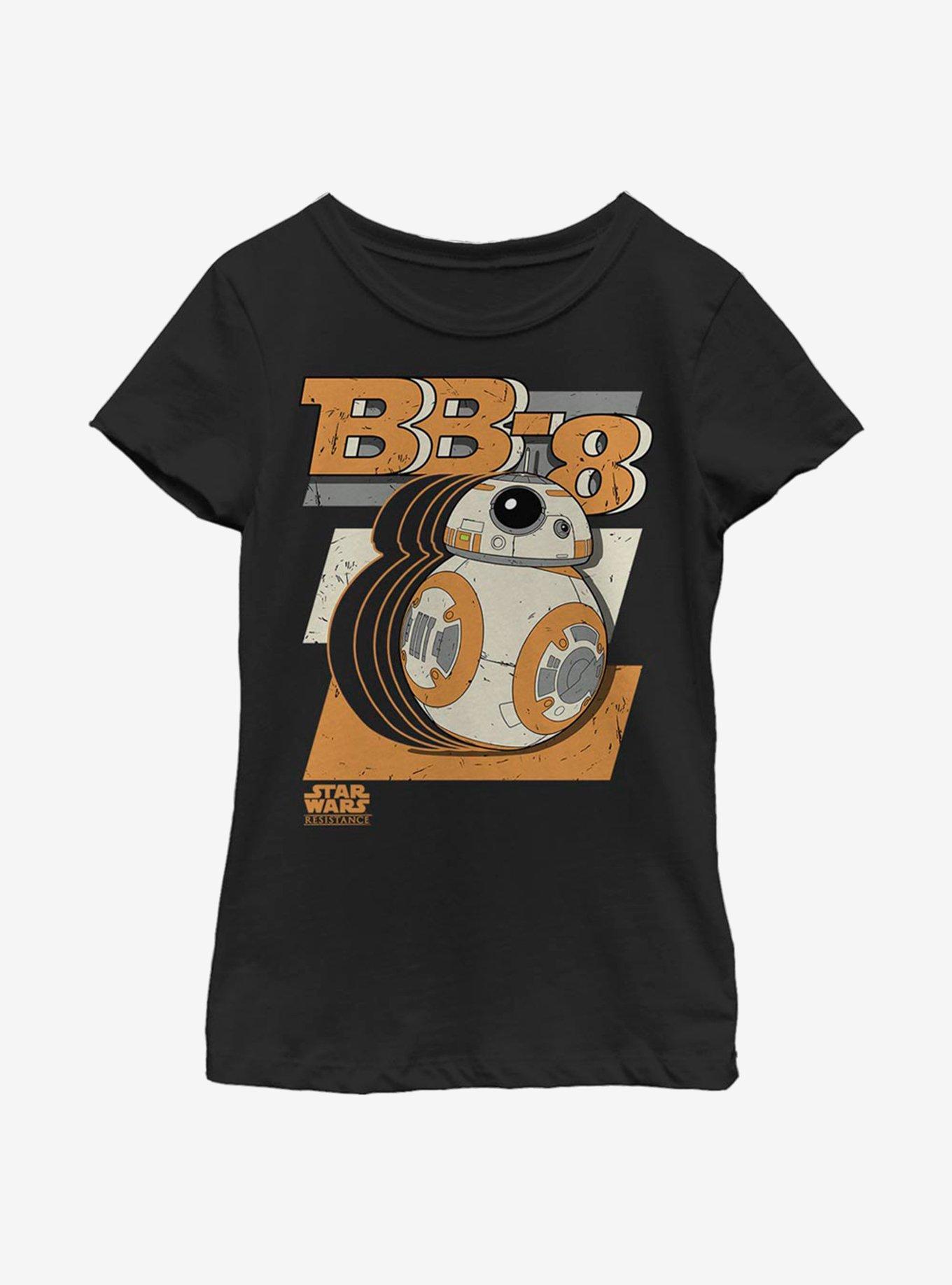 Star Wars BB-8 Roll On Rectangles Youth Girls T-Shirt, , hi-res