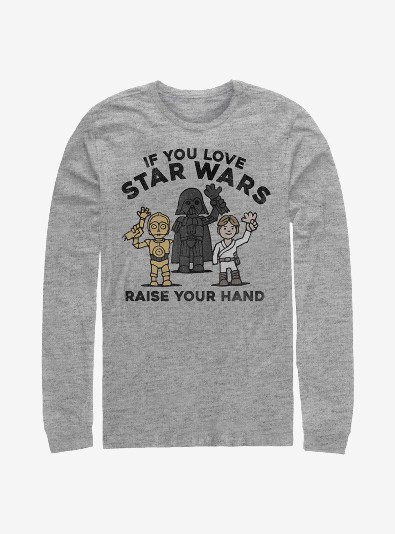 Star Wars Raise Your Hands Long-Sleeve T-Shirt, ATH HTR, hi-res