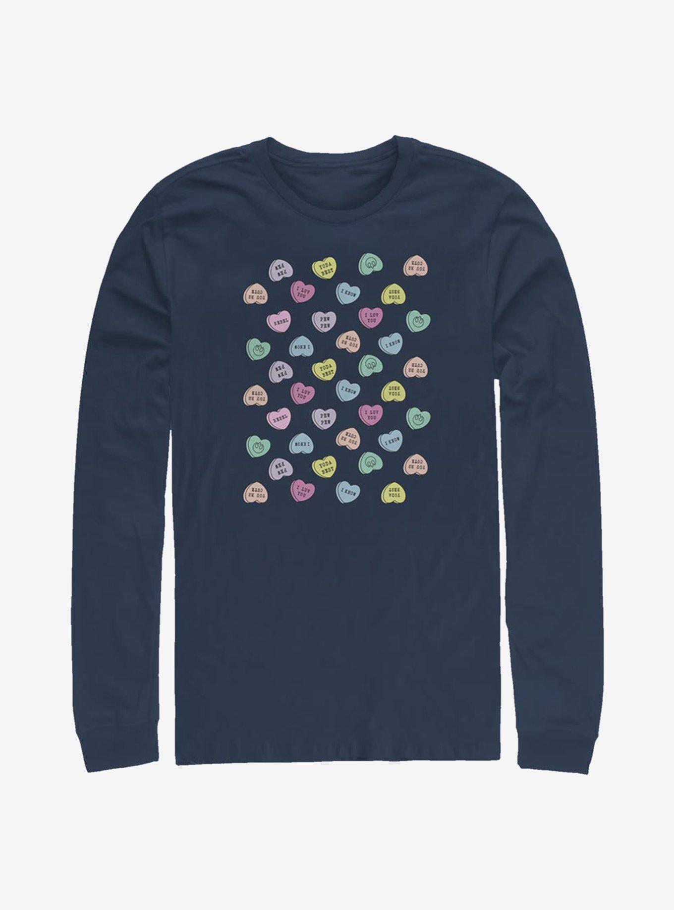 Star Wars Candy Hearts Long-Sleeve T-Shirt, NAVY, hi-res