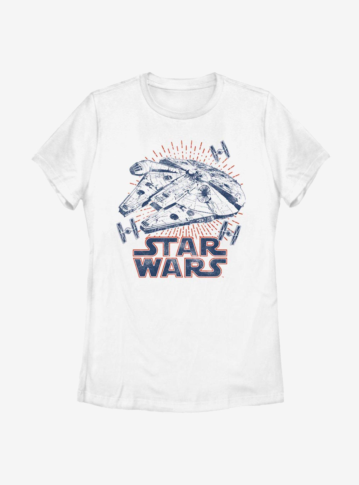 Star Wars Falcon Rays Womens T-Shirt, WHITE, hi-res