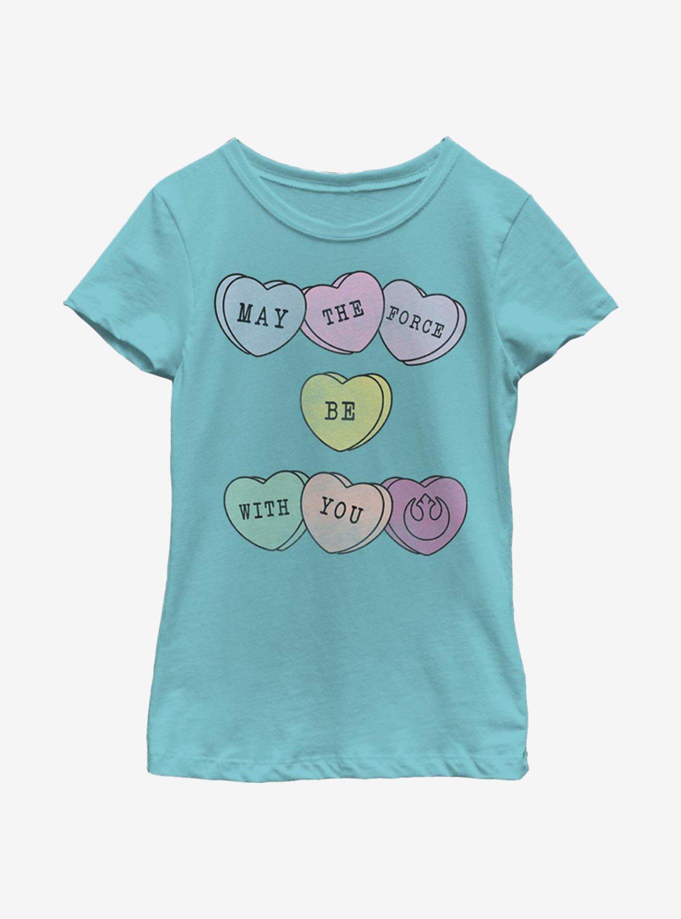 Star Wars Force Hearts Youth Girls T-Shirt, TAHI BLUE, hi-res