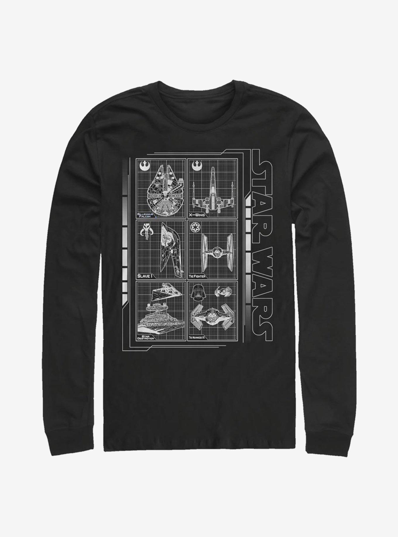 Star Wars Battle Ships Long-Sleeve T-Shirt, BLACK, hi-res