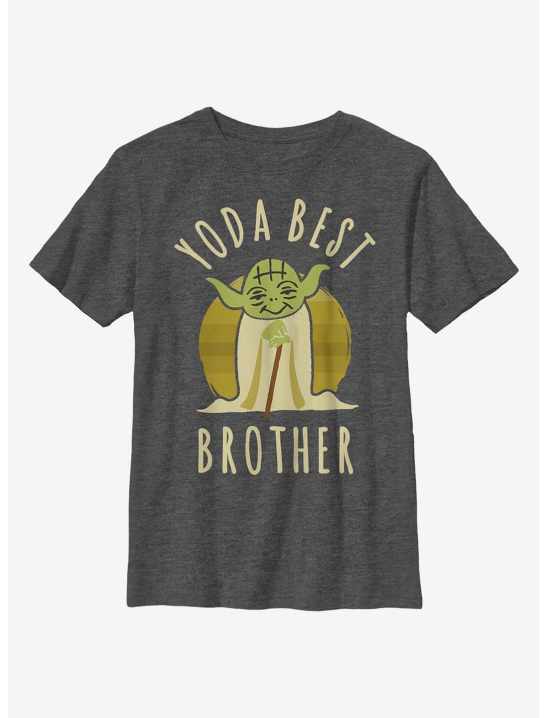 Star Wars Best Brother Yoda Says Youth T-Shirt, CHAR HTR, hi-res