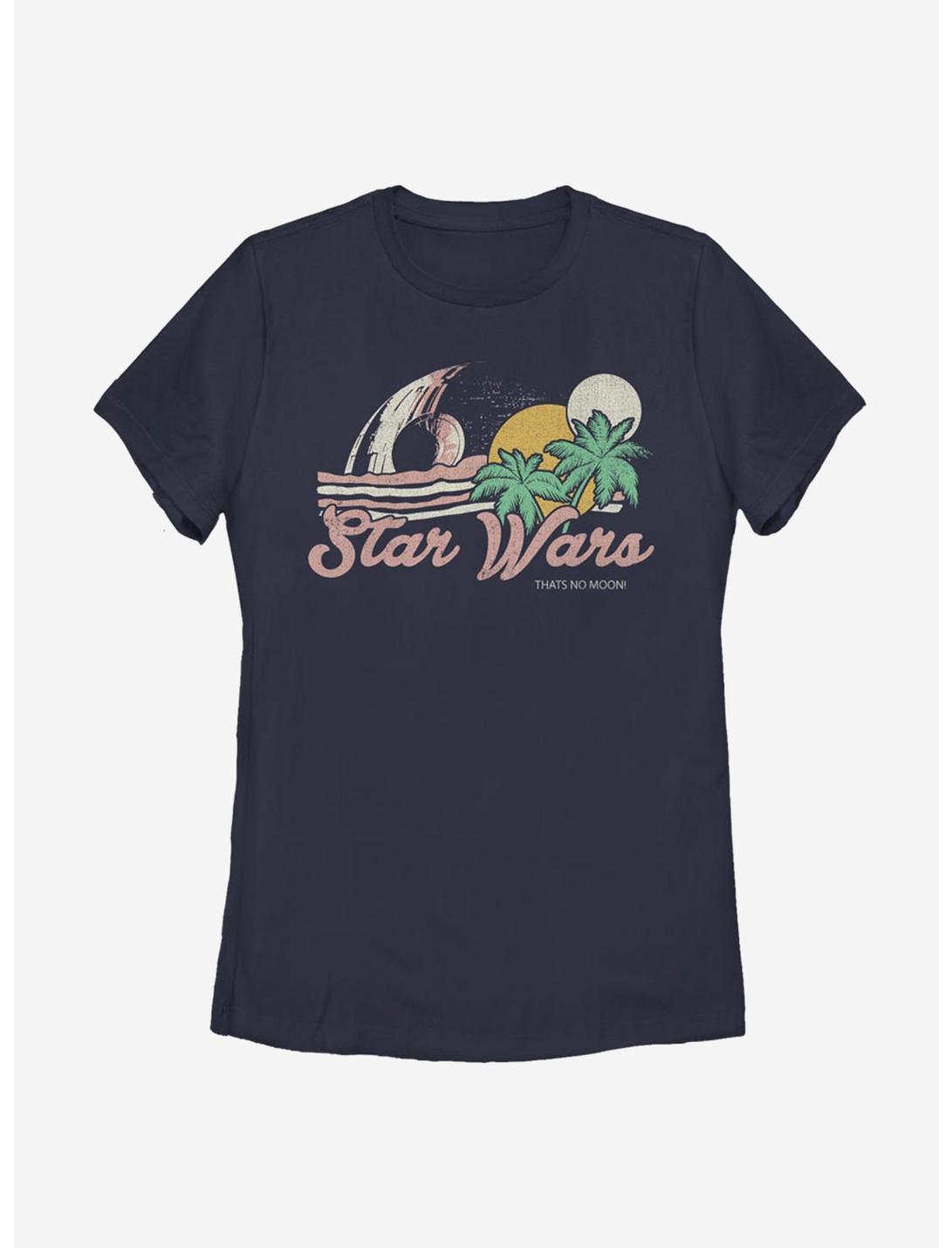 Star Wars Vintage Death Star Beach Back Womens T-Shirt, NAVY, hi-res