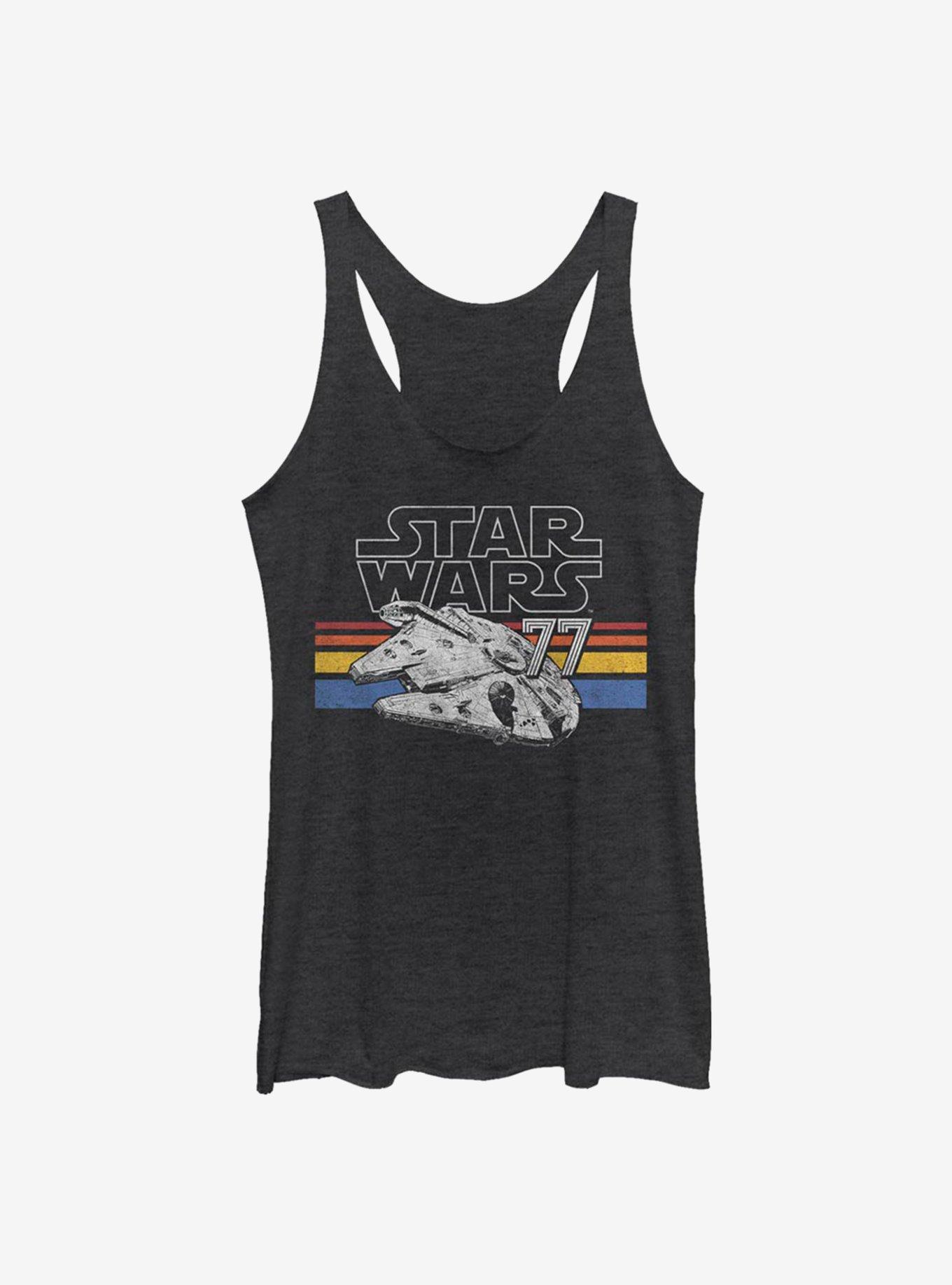 Star Wars Falcon Stripes Womens Tank Top, BLK HTR, hi-res
