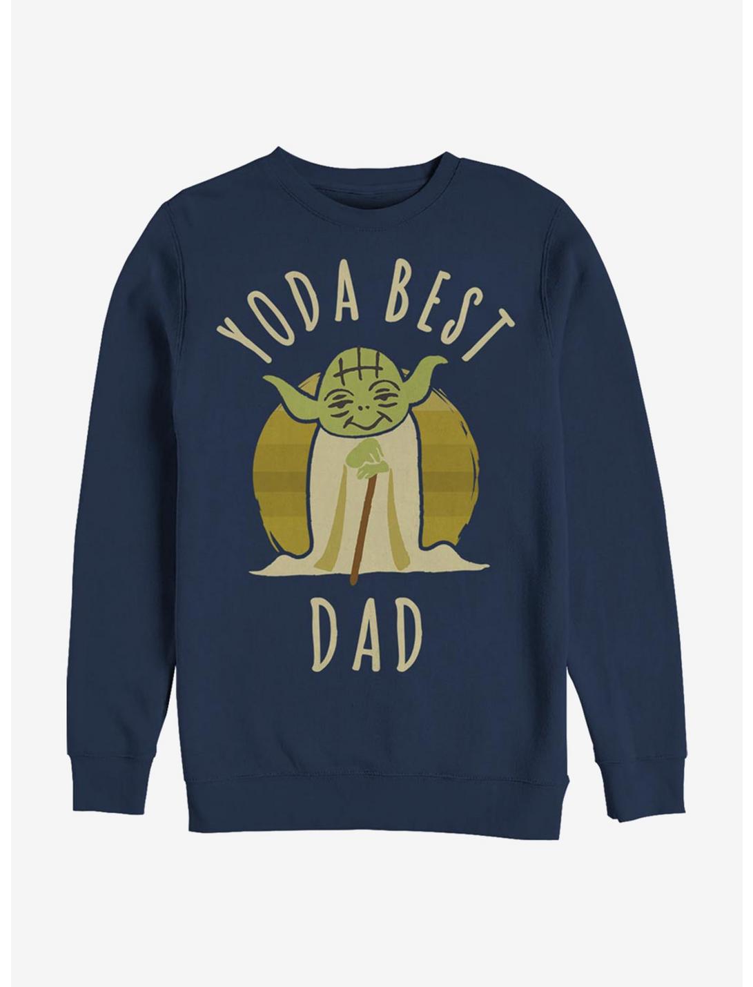 Star Wars Best Dad Yoda Says Sweatshirt, NAVY, hi-res
