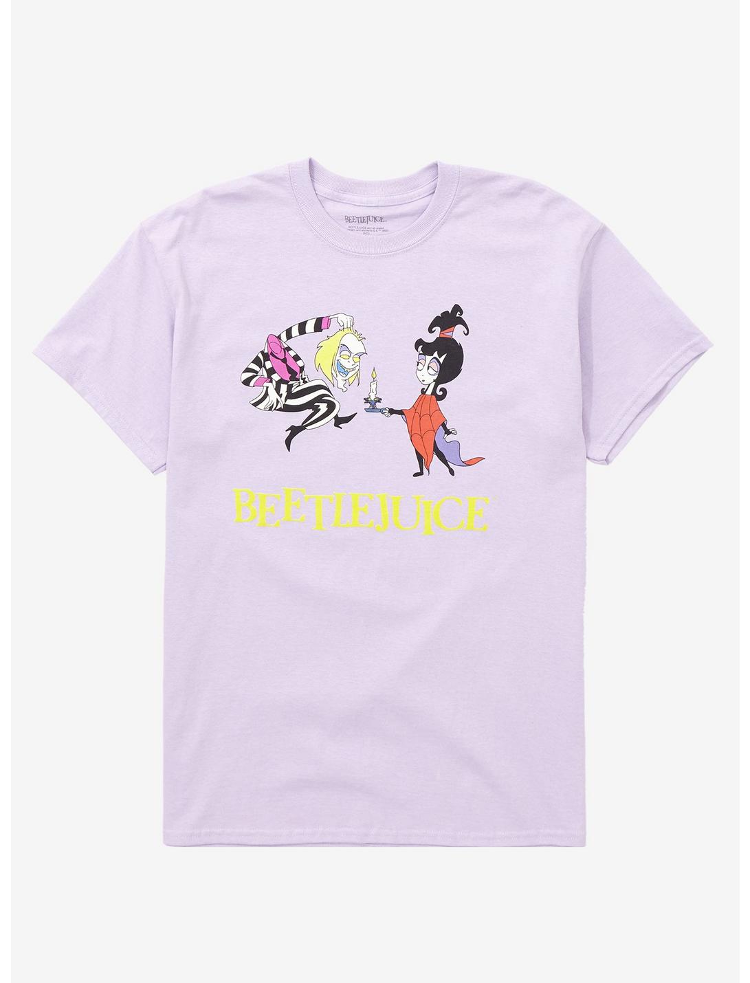 Beetlejuice Betelgeuse & Lydia Lilac Repeat T-Shirt - BoxLunch Exclusive, LILAC, hi-res