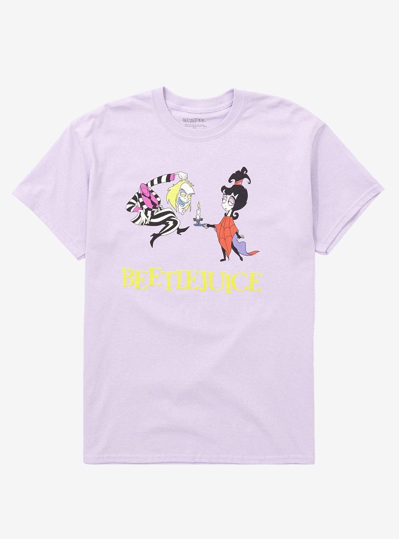 Beetlejuice Betelgeuse & Lydia Lilac Repeat T-Shirt - BoxLunch Exclusive, LILAC, hi-res