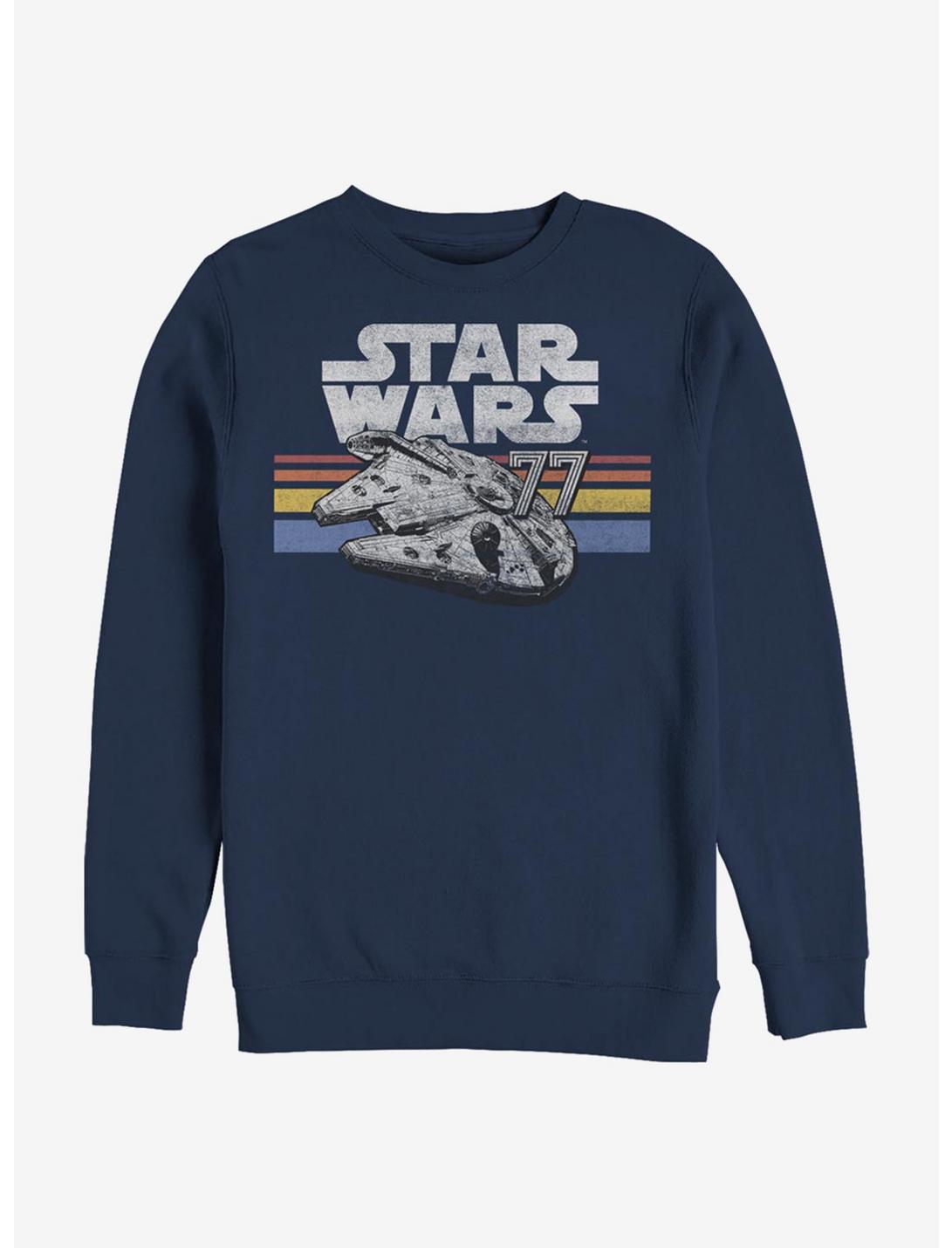 Star Wars Vintage Falcon Stripes Sweatshirt, NAVY, hi-res