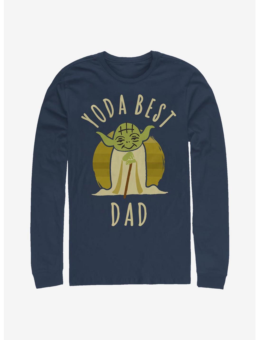 Star Wars Best Dad Yoda Says Long-Sleeve T-Shirt, NAVY, hi-res