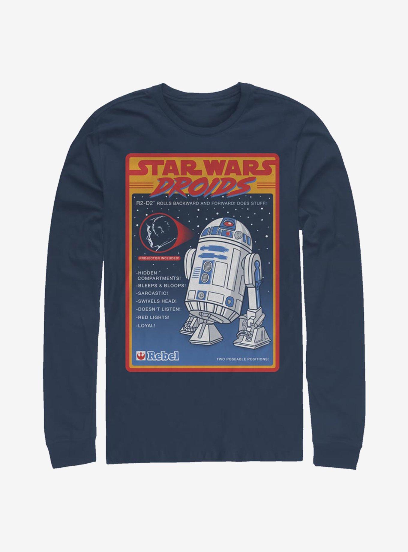 Star Wars Droid Figure Long-Sleeve T-Shirt, NAVY, hi-res