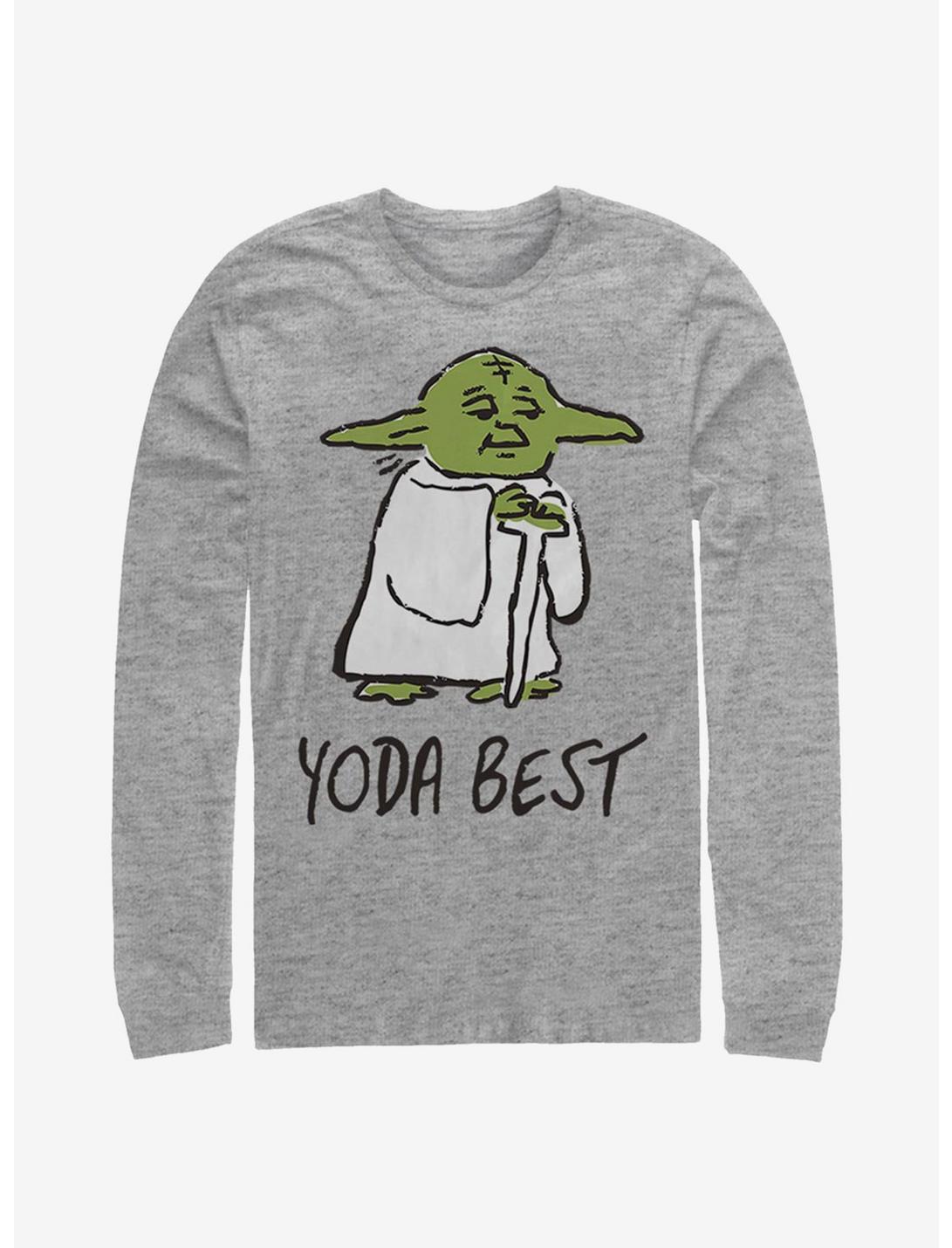 Star Wars Yoda Best Doodle Long-Sleeve T-Shirt, ATH HTR, hi-res