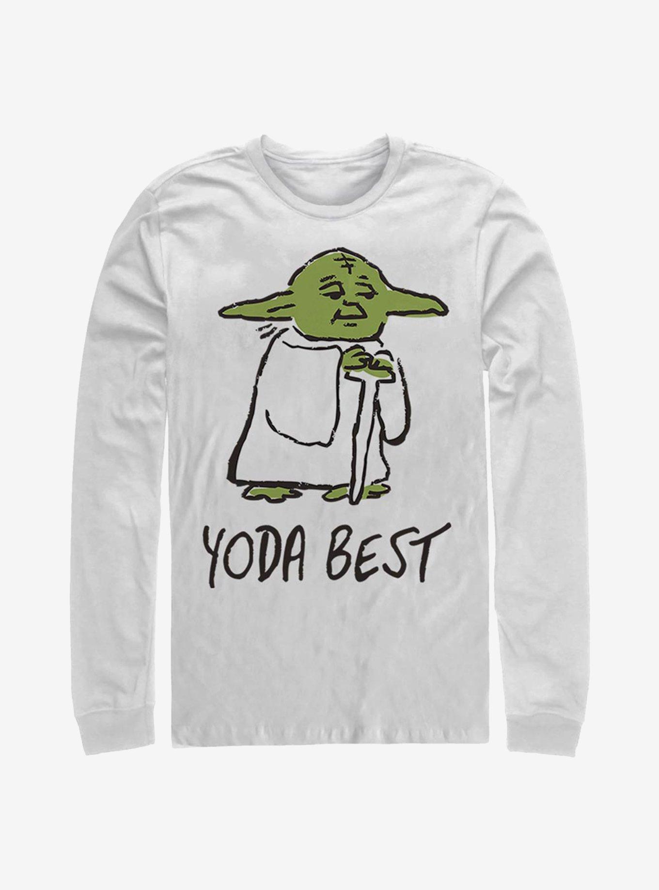 Star Wars Yoda Best Doodle Long-Sleeve T-Shirt, WHITE, hi-res