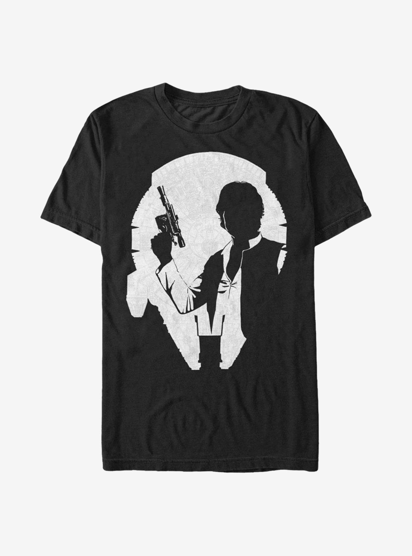 Star Wars Han Silhouette Falcon T-Shirt, BLACK, hi-res