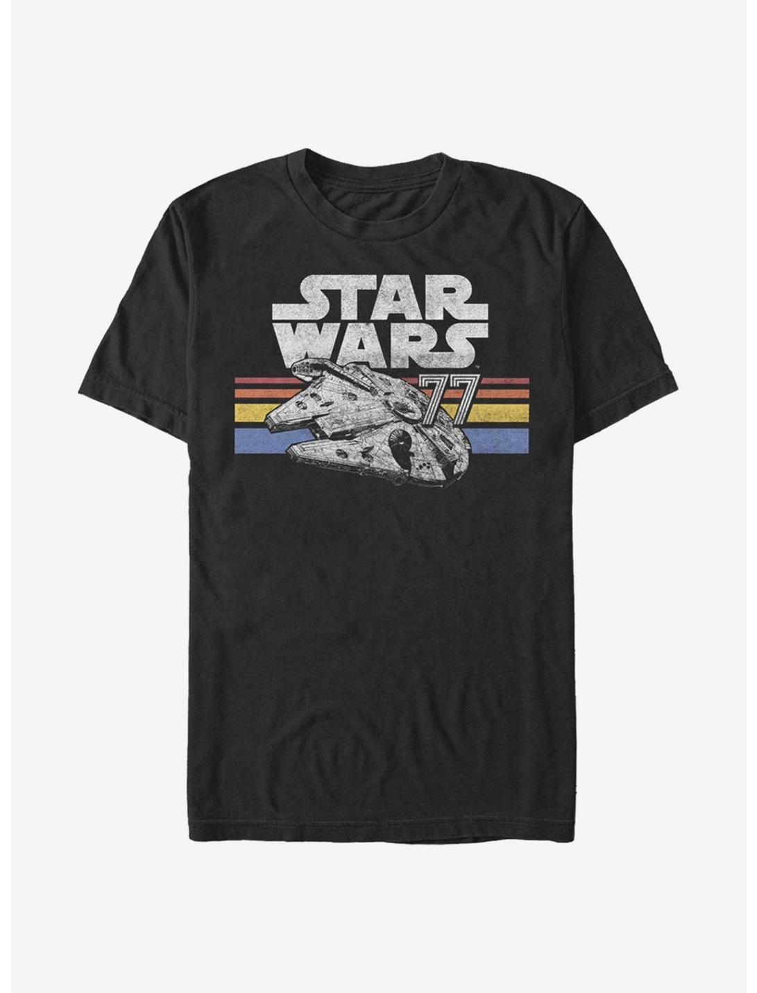 Star Wars Vintage Falcon Stripes T-Shirt, BLACK, hi-res