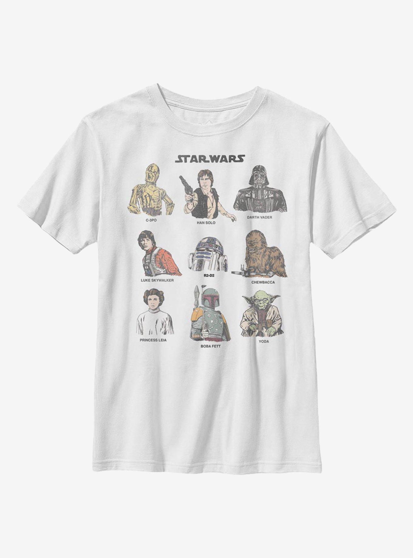 Star Wars Retro Character Cast Youth T-Shirt, , hi-res
