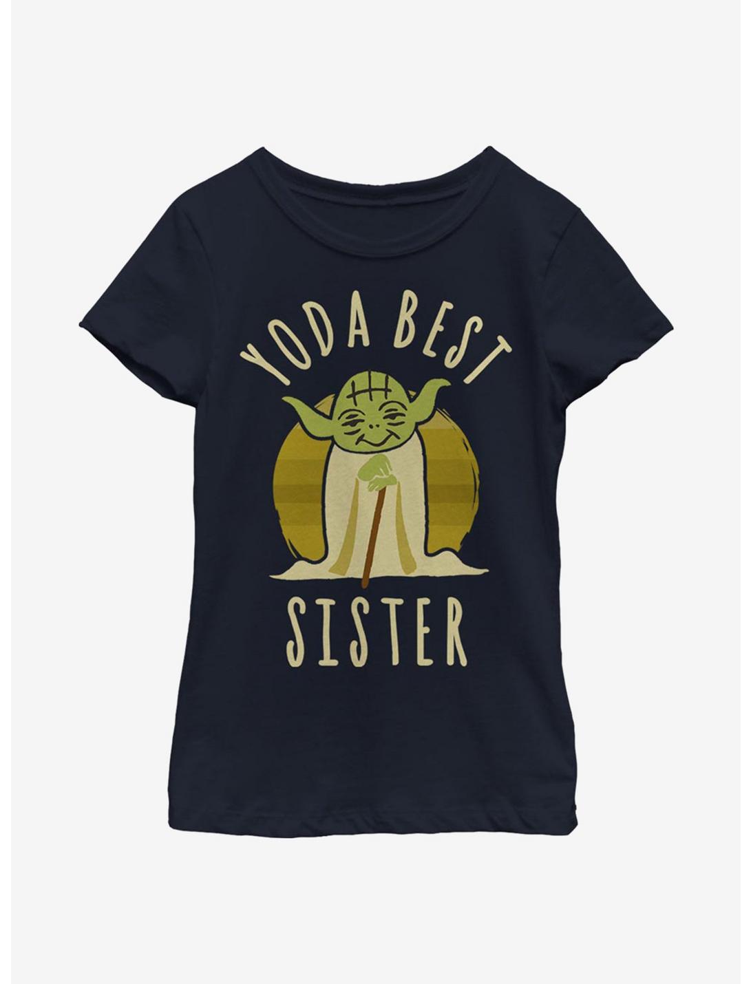 Star Wars Best Sister Yoda Says Youth Girls T-Shirt, NAVY, hi-res