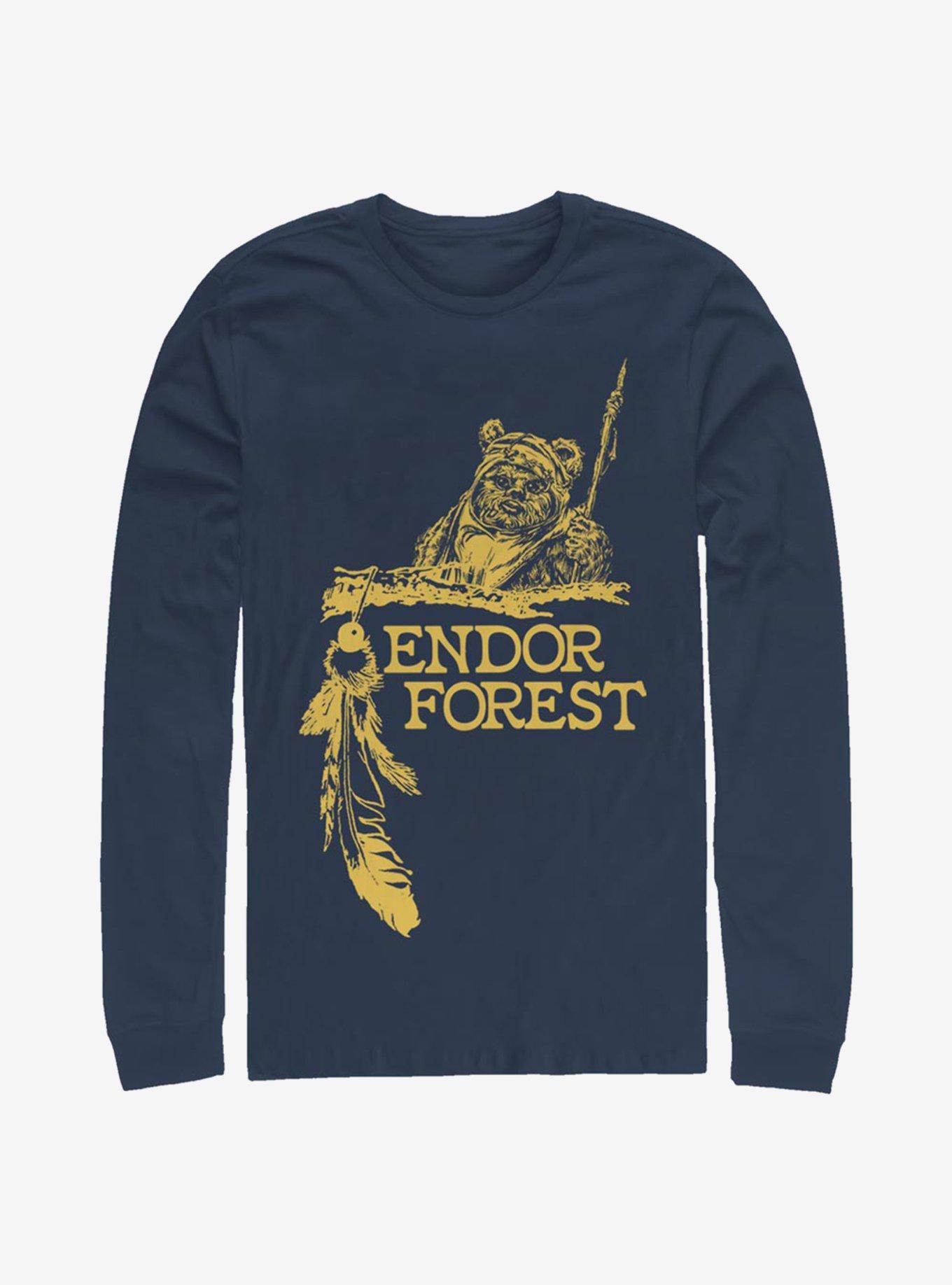 Star Wars Endor Forest Long-Sleeve T-Shirt, NAVY, hi-res