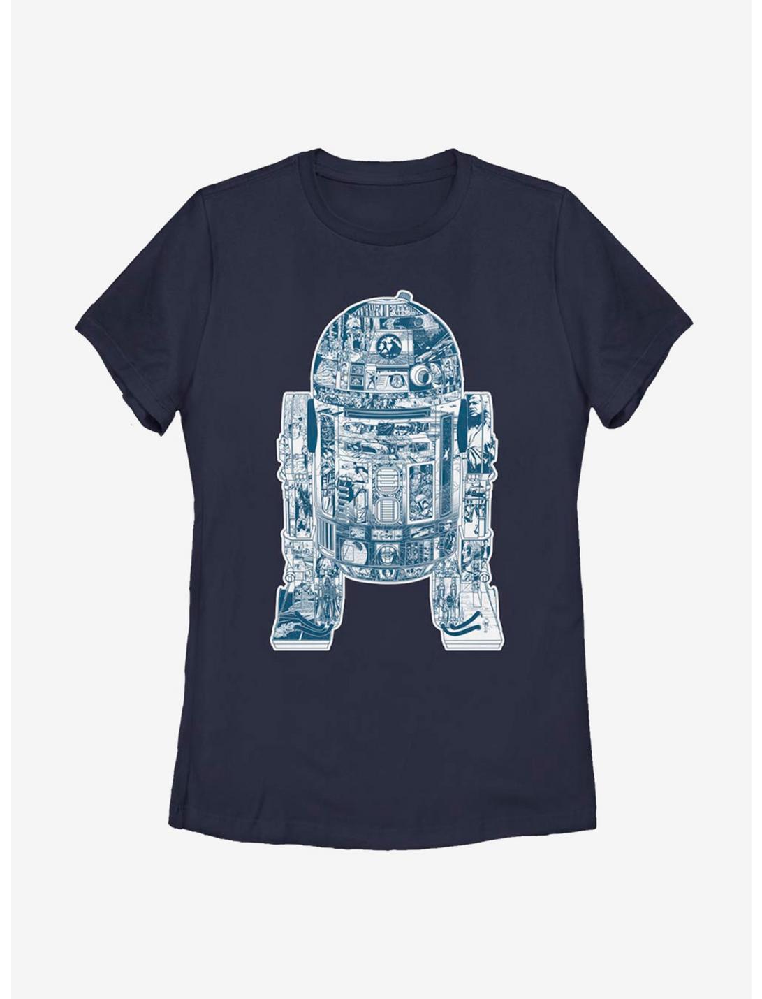 Star Wars Epic R2-D2 No Fill Womens T-Shirt, NAVY, hi-res
