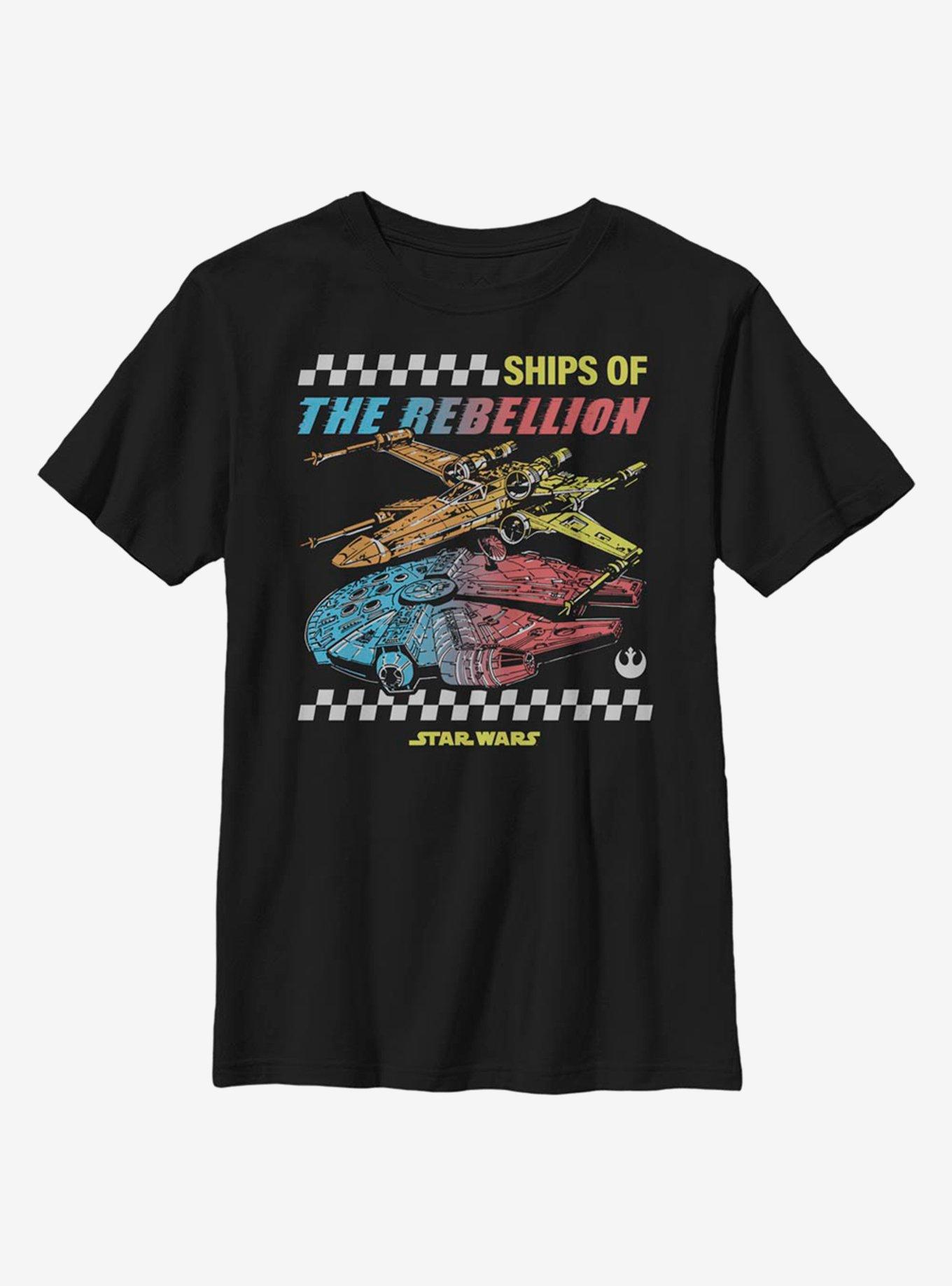 Star Wars Rebel Ships Youth T-Shirt, BLACK, hi-res