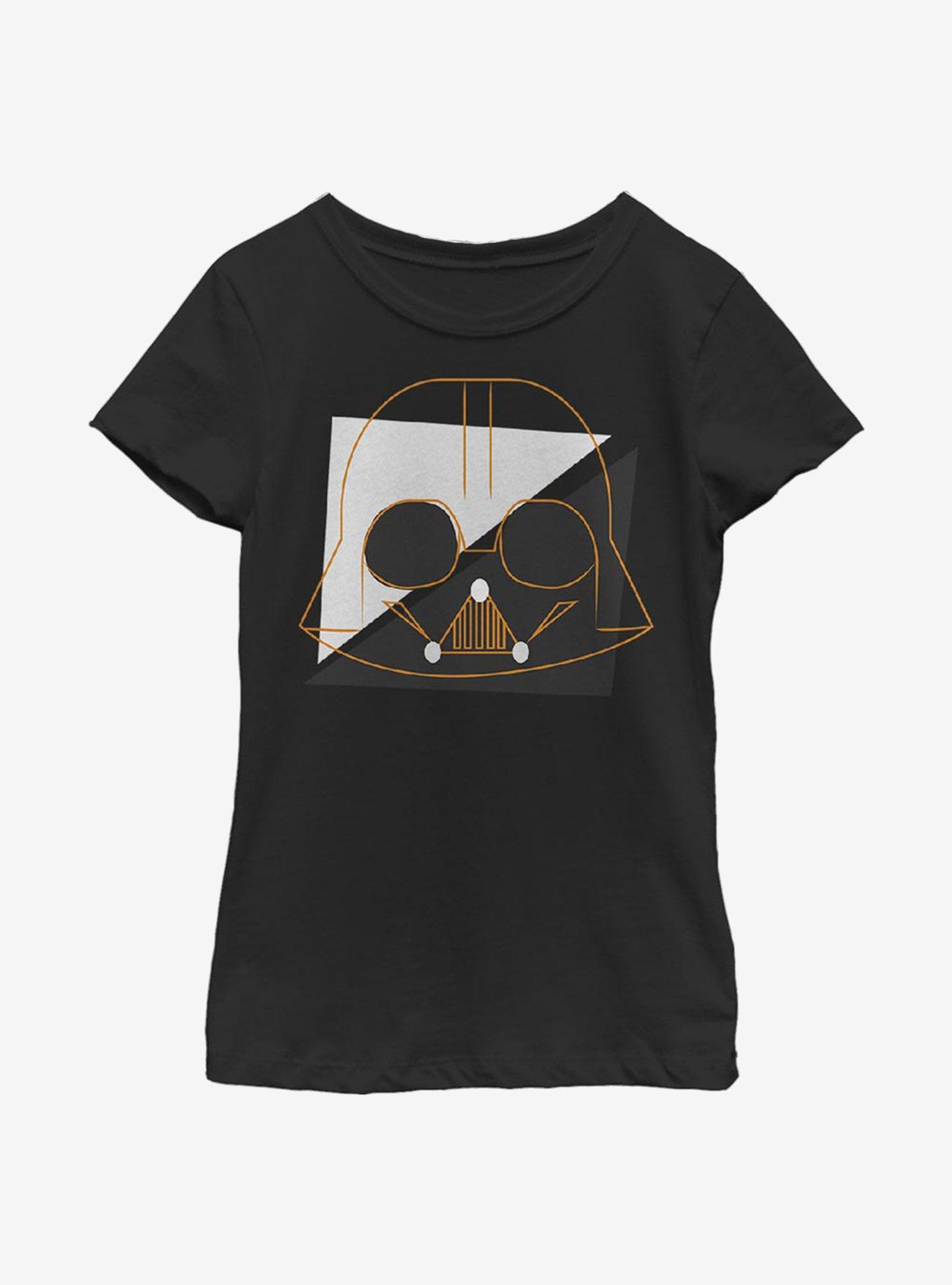 Star Wars Spooky Vader Lines Youth Girls T-Shirt, BLACK, hi-res