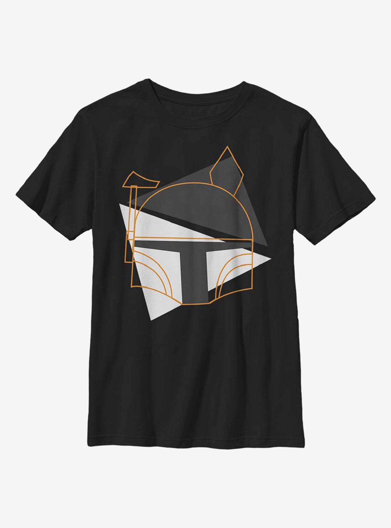 Star Wars Spooky Boba Lines Youth T-Shirt, BLACK, hi-res