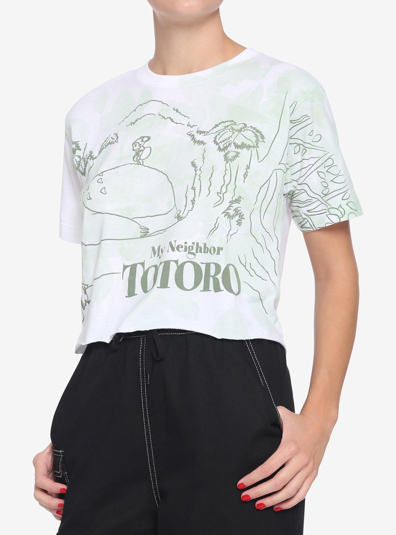 Studio Ghibli My Neighbor Totoro Watercolor Girls Crop T-Shirt, GREEN, hi-res