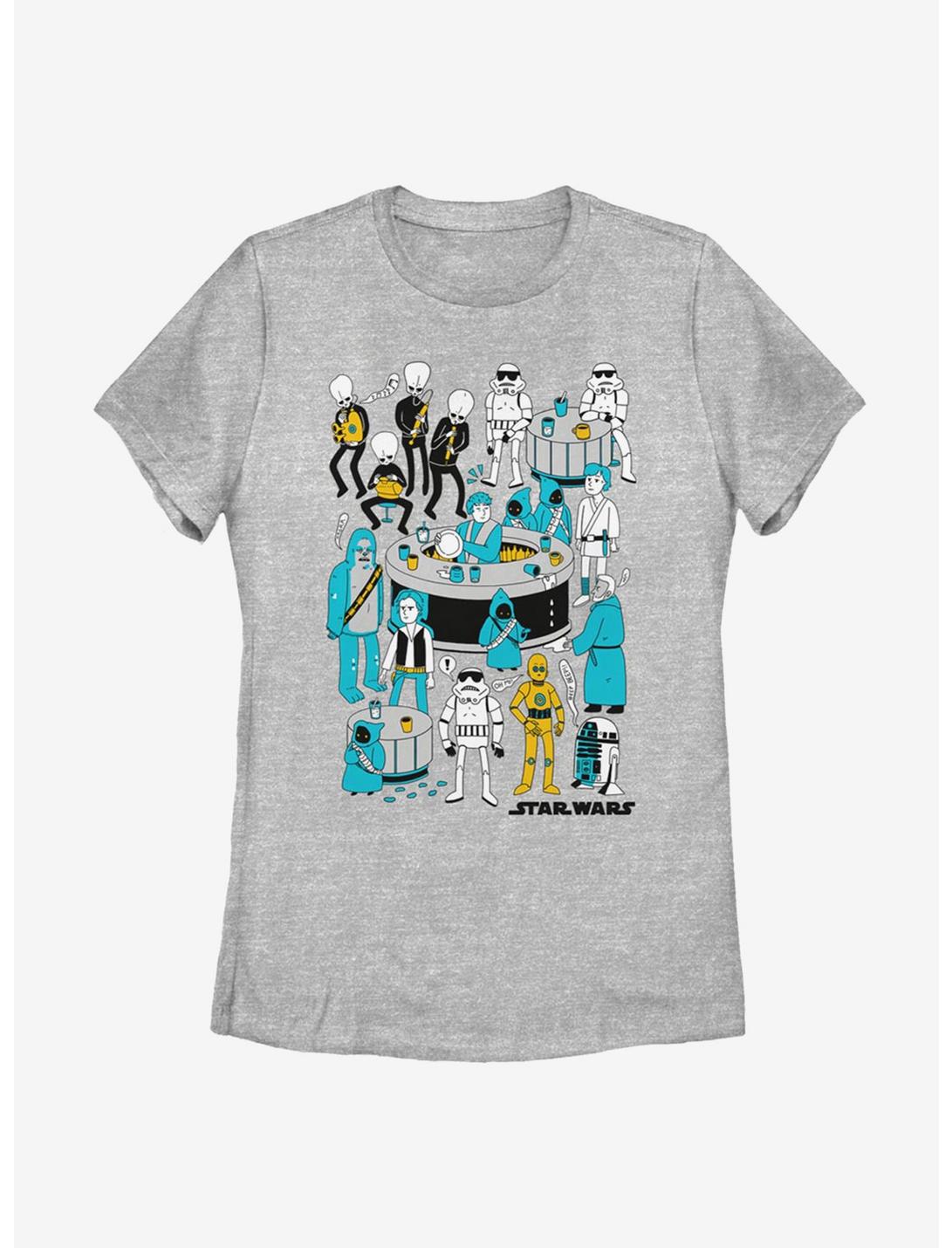 Star Wars Foil Cantina Doodle Womens T-Shirt, ATH HTR, hi-res