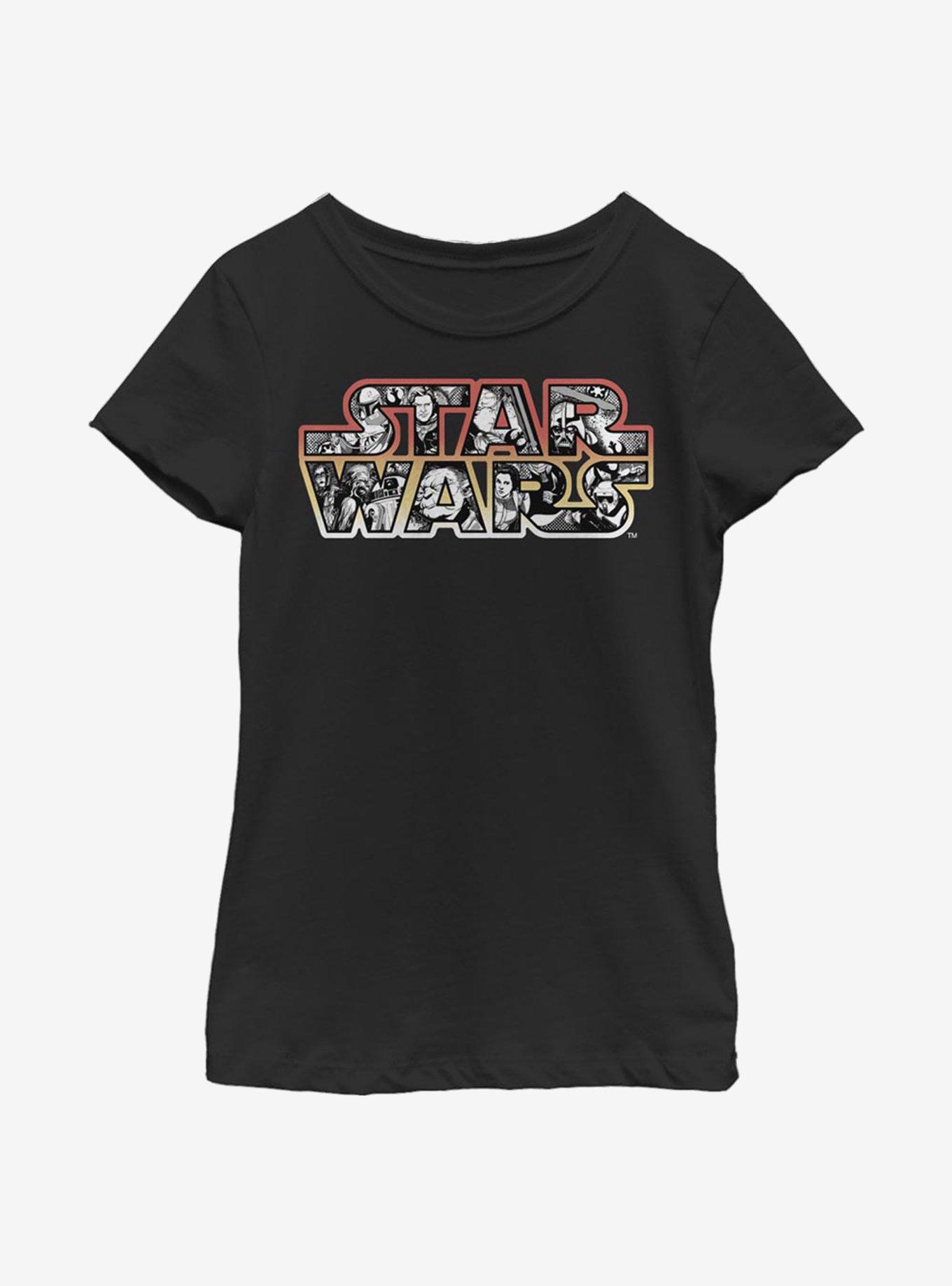 Star Wars Comic Logo Fill Youth Girls T-Shirt, , hi-res