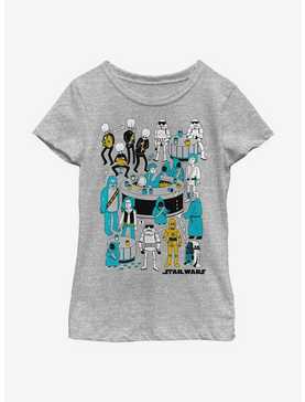 Star Wars Foil Cantina Doodle Youth Girls T-Shirt, , hi-res