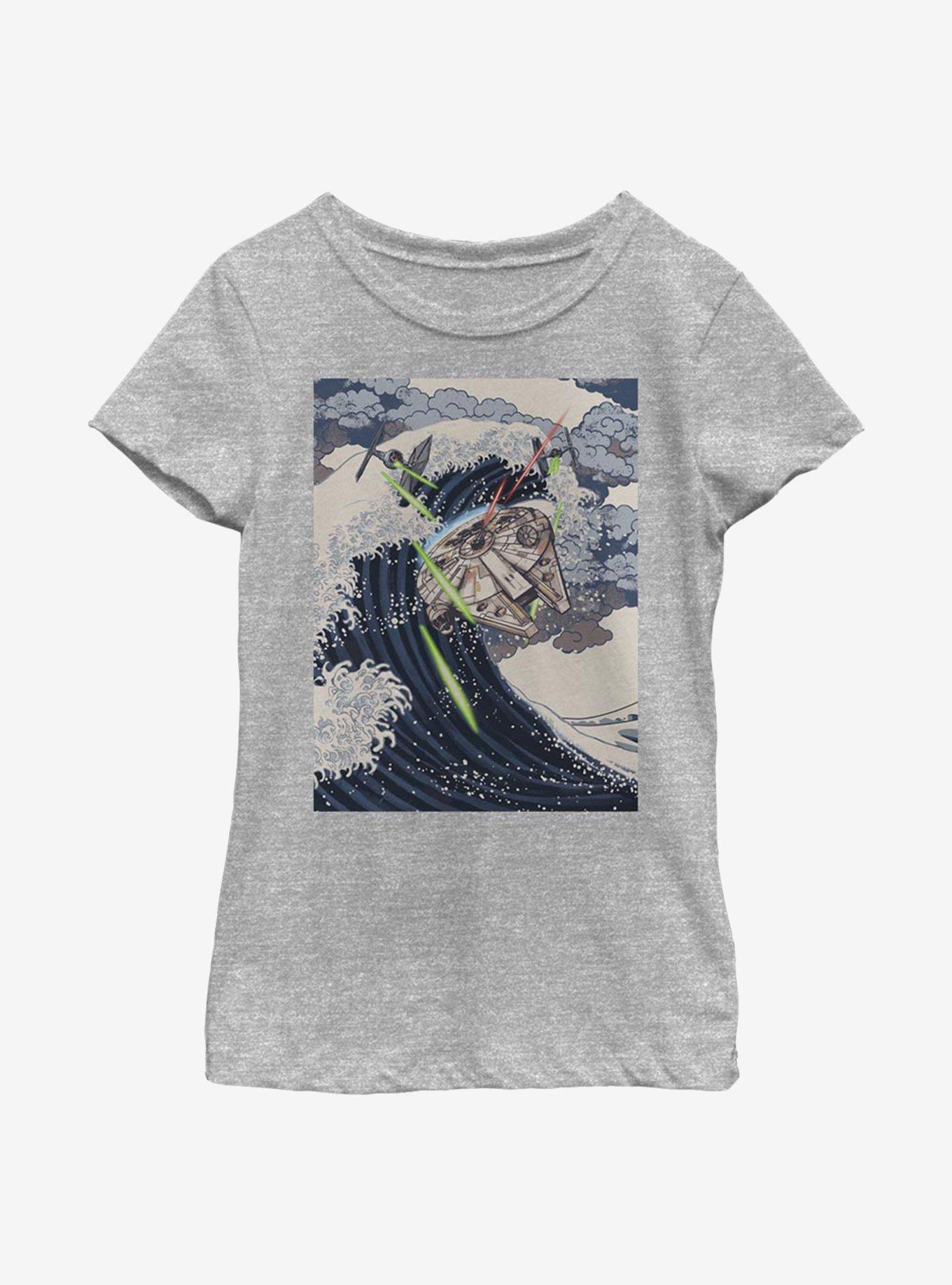 Star Wars Space Wave Youth Girls T-Shirt, ATH HTR, hi-res