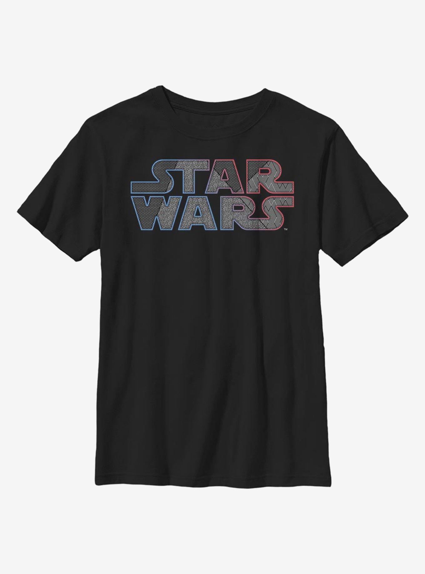 Star Wars Textured Logo Youth T-Shirt, BLACK, hi-res