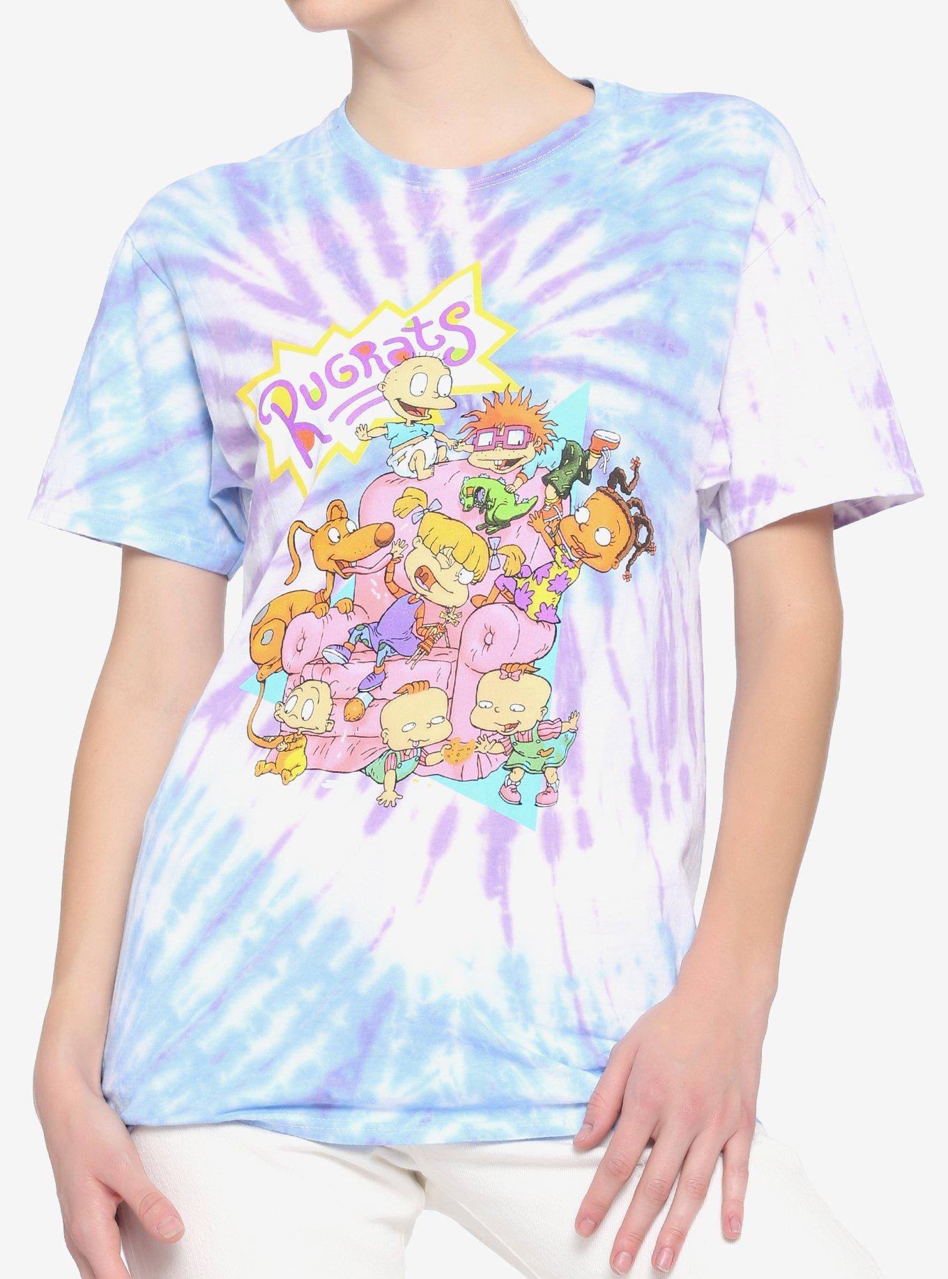 Rugrats Couch Tie-Dye Boyfriend Fit Girls T-Shirt, MULTI, hi-res