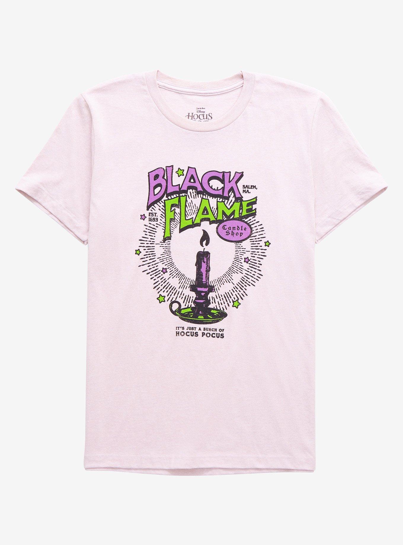 Disney Hocus Pocus Black Flame Candle Shop Women&rsquo;s T-Shirt - BoxLunch Exclusive, LILAC, hi-res